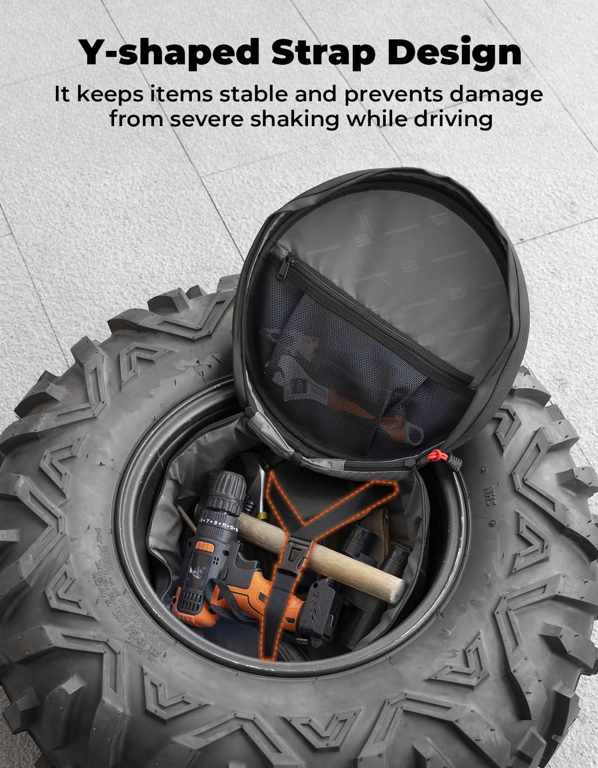 UTV Spare Tire Storage Bag for Can-Am Maverick X3 Polaris RZR XP 1000 – fits Polaris RZR XP 1000 (2014-2023) (view 2)
