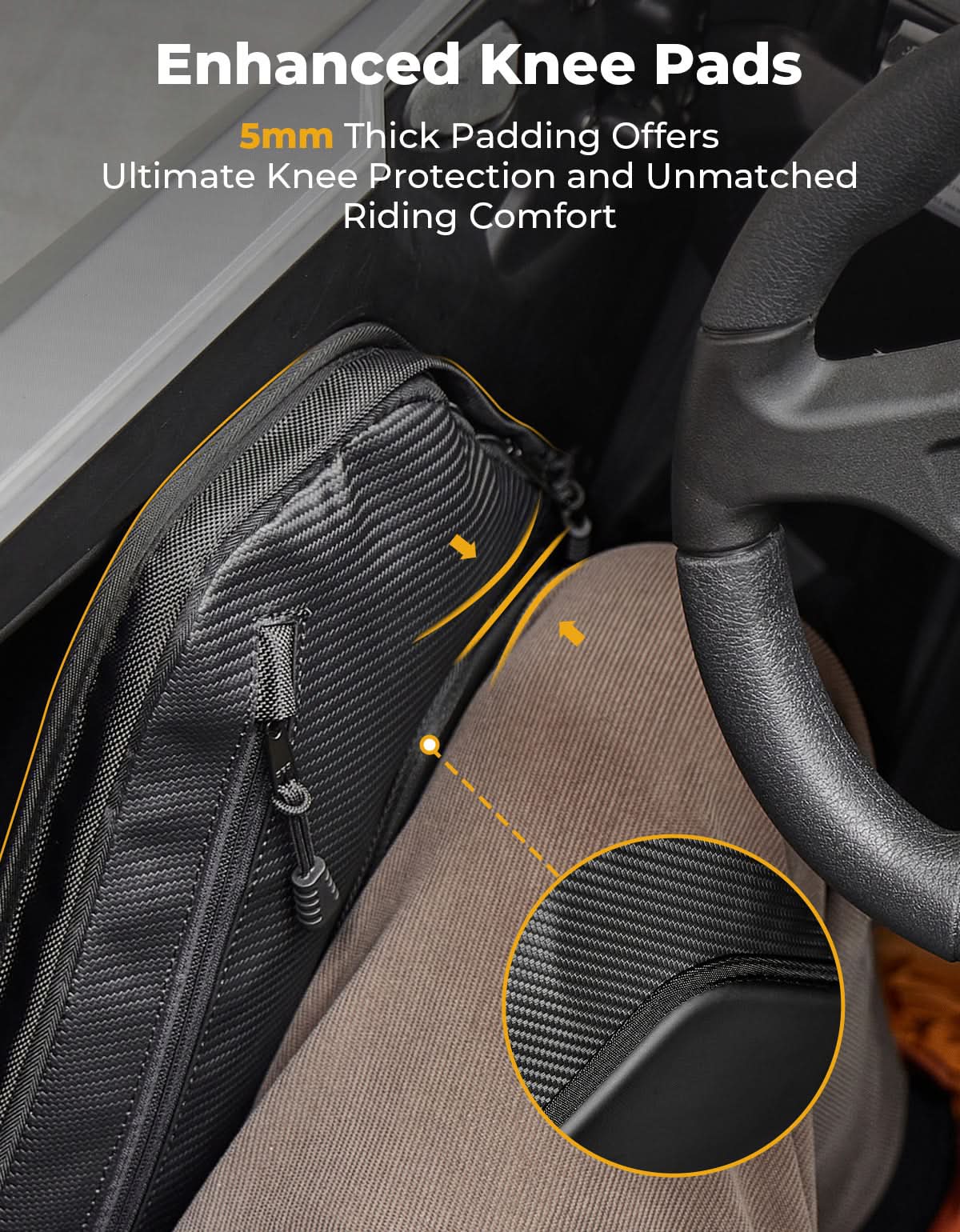 6 Q Front Door Bags with Knee Pads for 2025 Polaris RZR – fits Polaris RZR Pro S