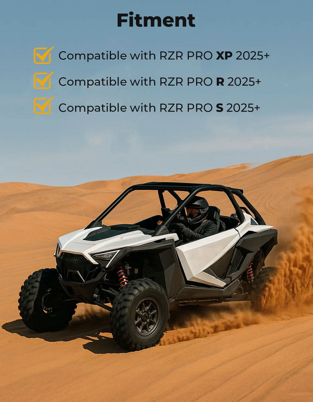 6 Q Front Door Bags with Knee Pads for 2025 Polaris RZR – fits Polaris RZR Pro R (view 7)