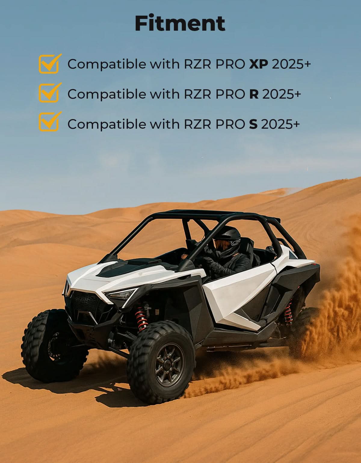 6 Q Front Door Bags with Knee Pads for 2025 Polaris RZR – fits Polaris RZR Pro R (view 7)