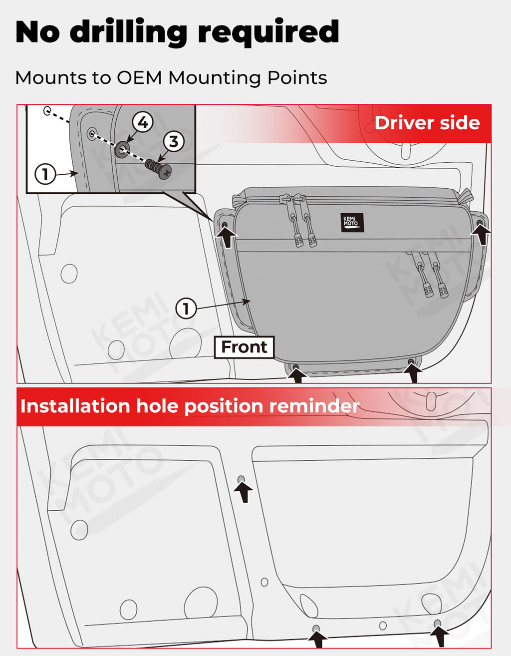 3.5L Door Storage Bags For Wolverine RMAX