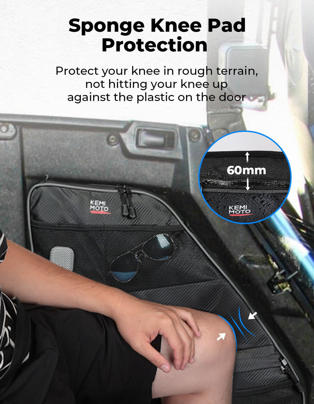 UTV Rear Door Bags with Knee Pad for Polaris General 4 1000 /XP 4 1000 2017-2025 – fits Polaris General 4 1000 (view 4)