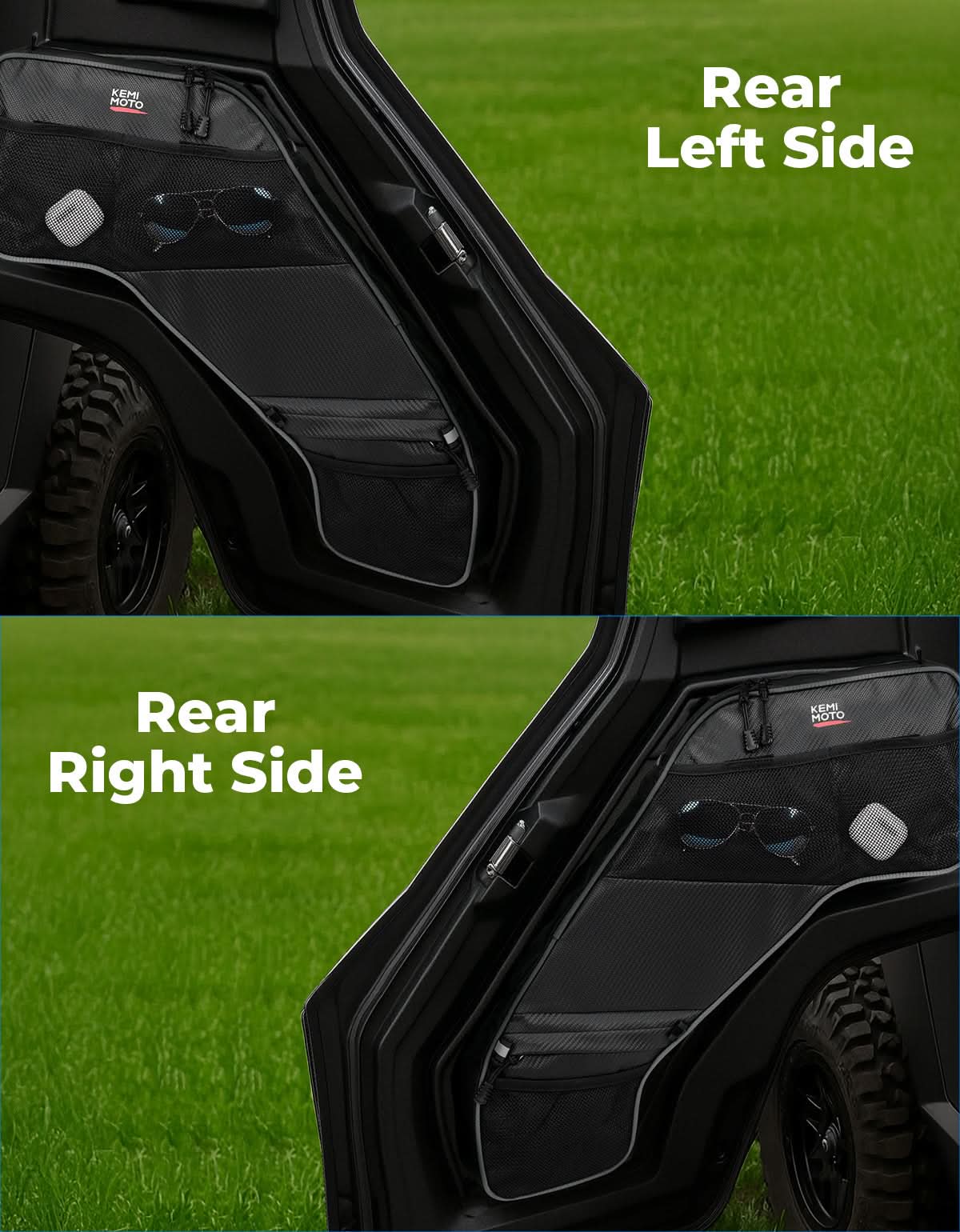 UTV Rear Door Bags with Knee Pad for Polaris General 4 1000 /XP 4 1000 2017-2025 – fits Polaris General 4 1000 (view 6)