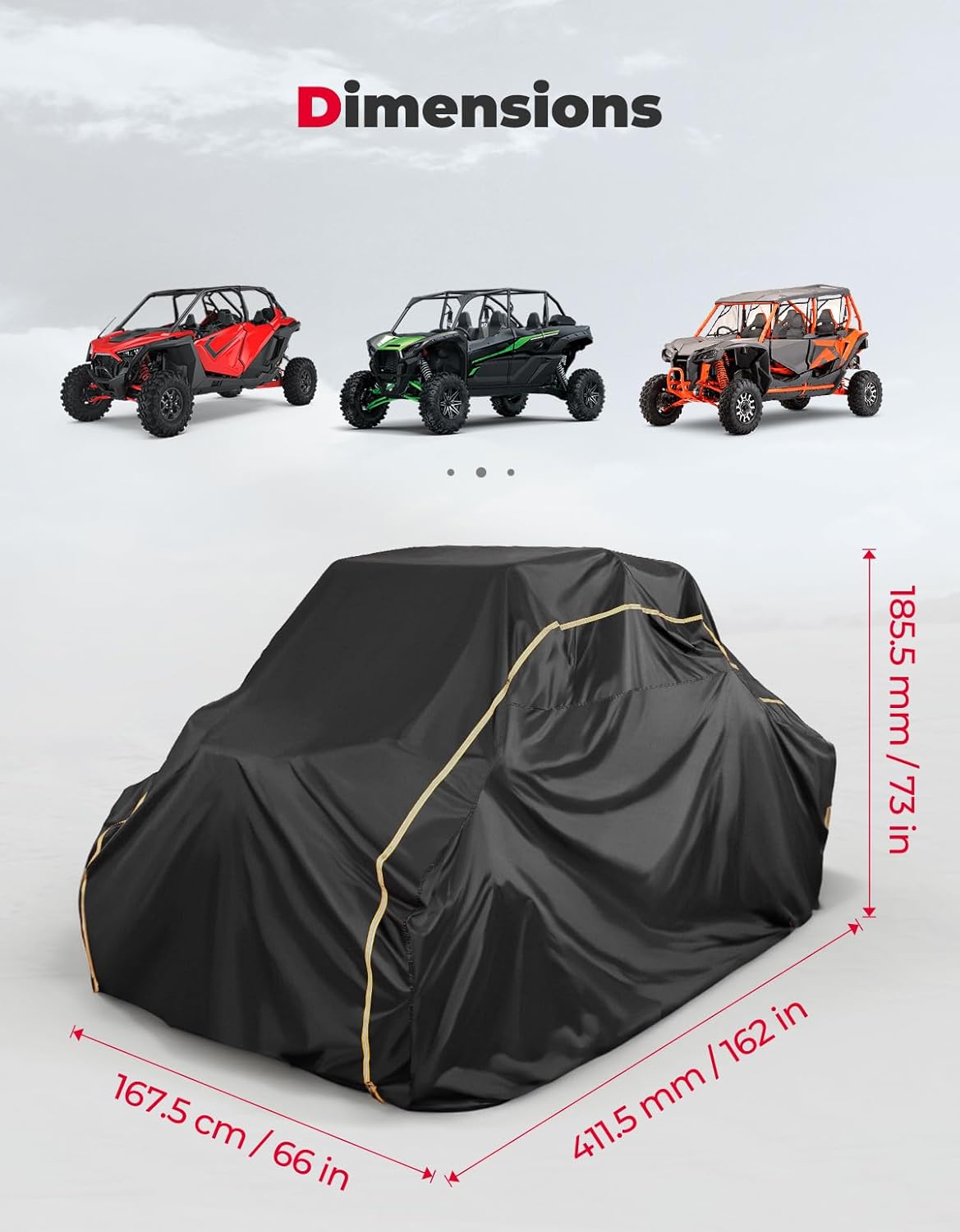 4-Seater UTV Cover for RZR / Ranger / Defender / UForce / Mule (M)