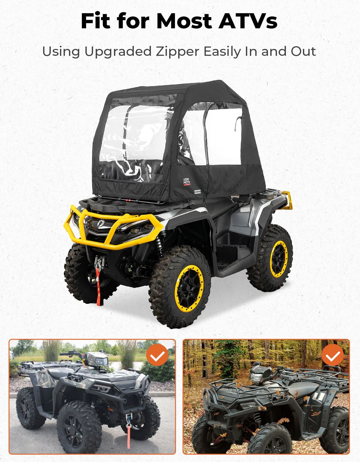 ATV Full Cab Enclosure Canopy Cover for Sportsman / Outlander / Rancher / Foreman