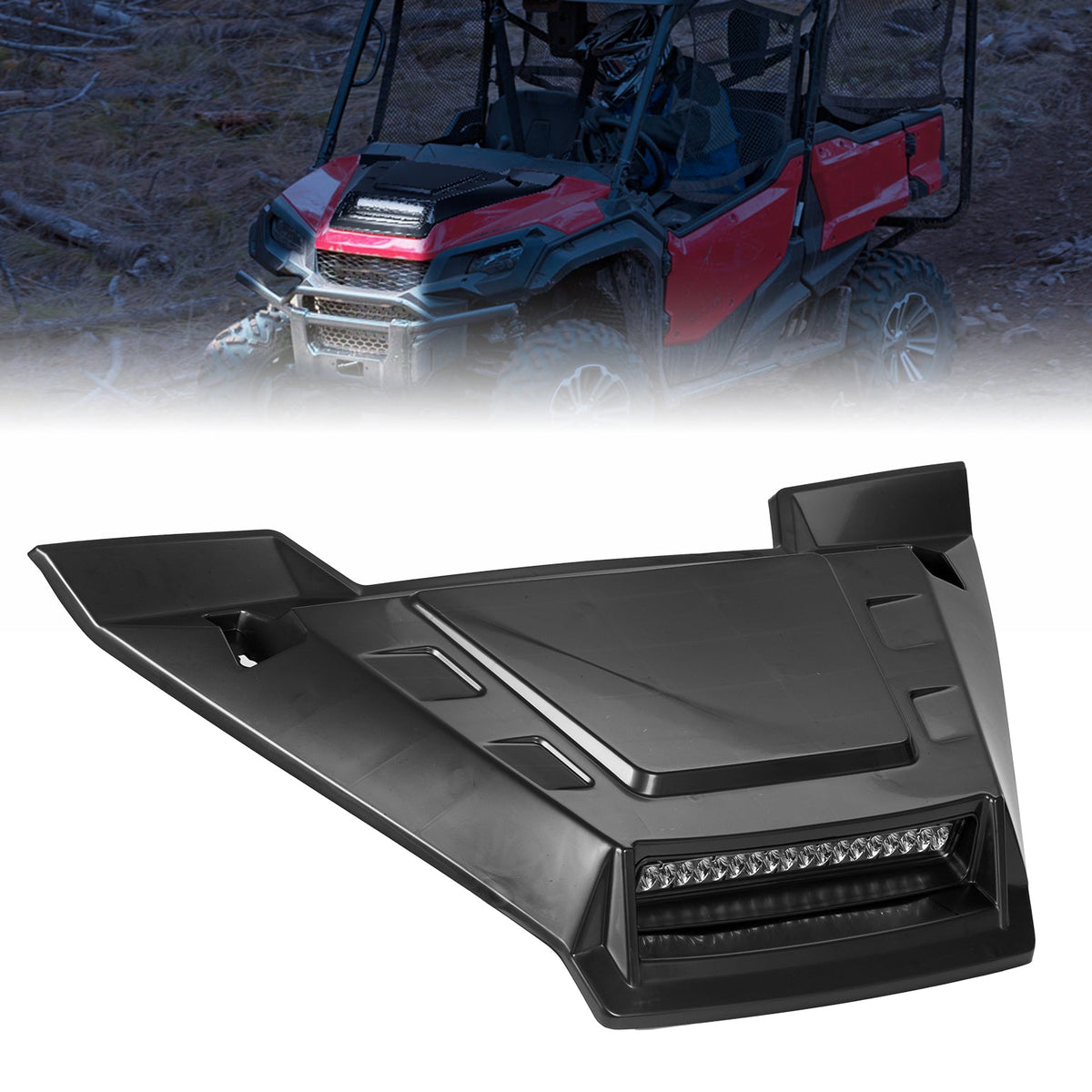 Sport Hood Scoop with LED Light for Pioneer 1000 3P/5P/6P – fits Honda Pioneer