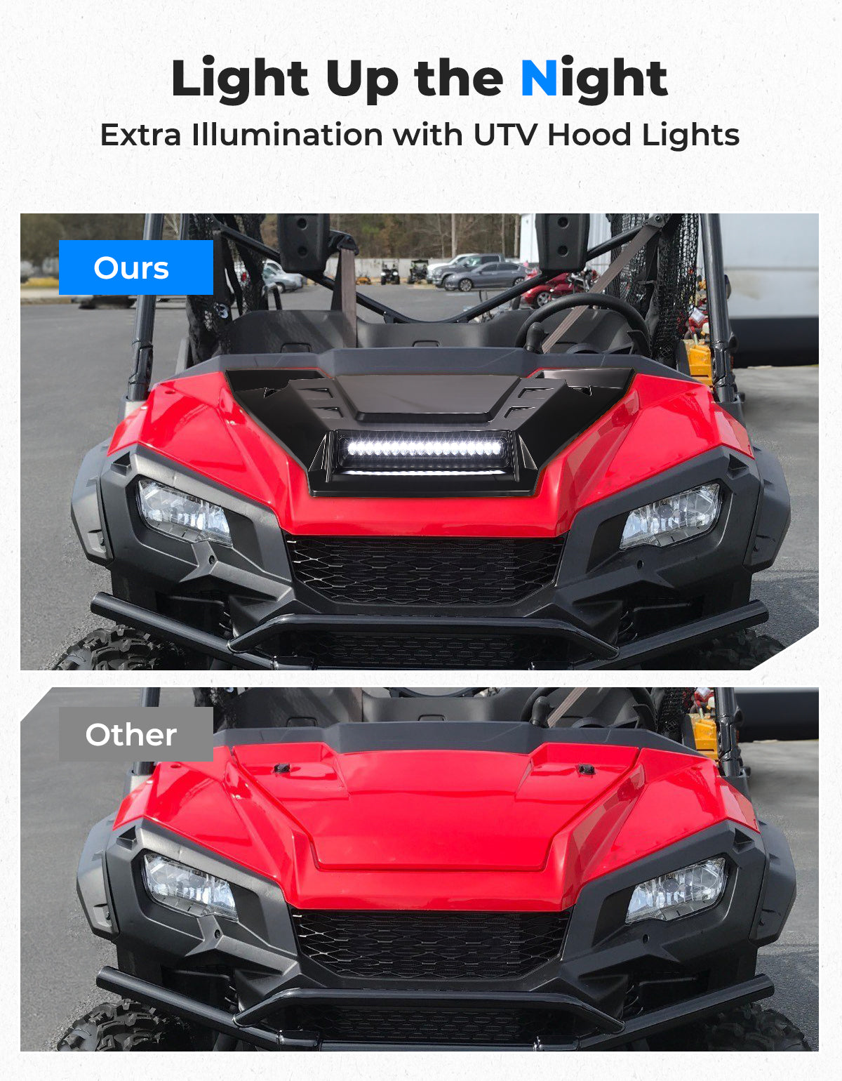 Sport Hood Scoop with LED Light for Pioneer 1000 3P/5P/6P – fits Honda Pioneer (view 2)