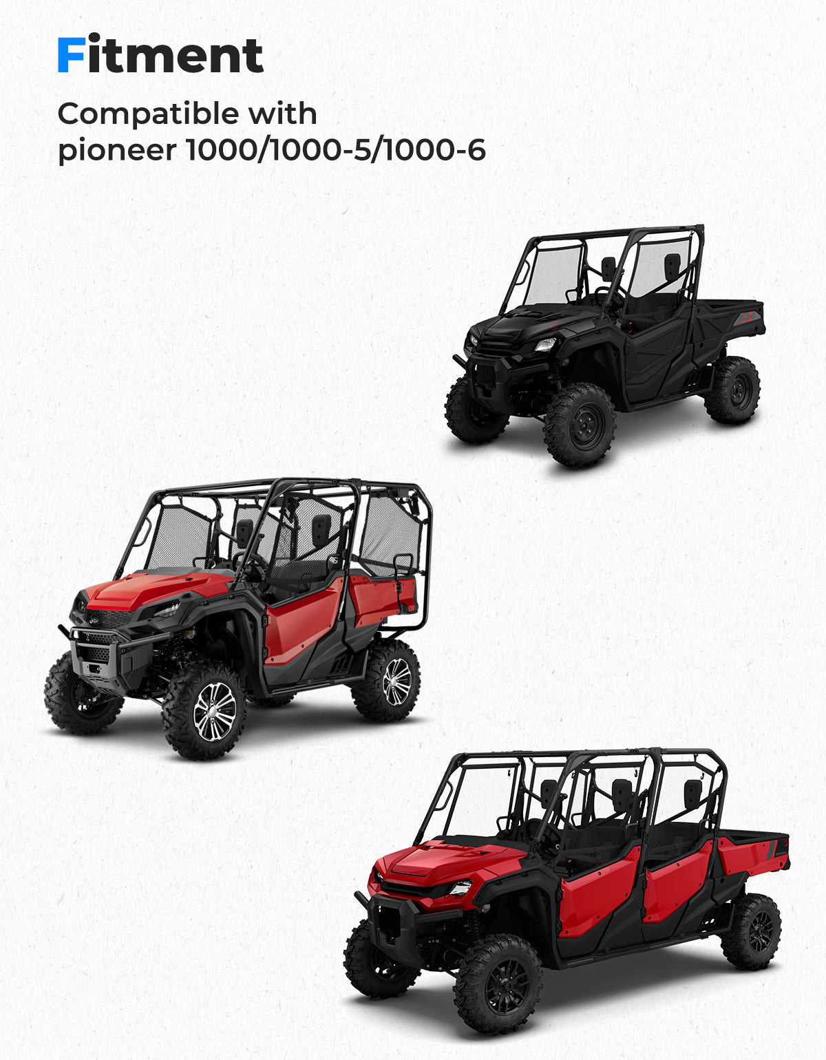 Sport Hood Scoop with LED Light for Pioneer 1000 3P/5P/6P – fits Honda Pioneer (view 6)