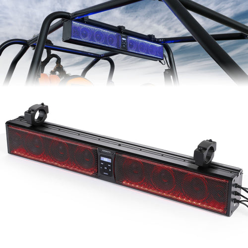 33'' 8-Speaker RGB UTV Bluetooth Sound Bar for Can Am Maverick X3/ RZR w/ 1.75''-2.25'' Roll Bar – fits Can-Am Maverick...