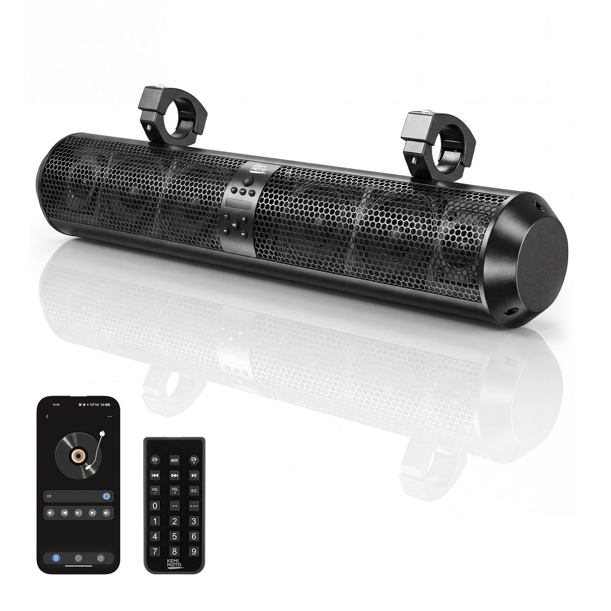 6 Speaker 28" UTV Bluetooth Sound Bar for Can Am Maverick X3/ RZR w/ 1.56"-2.25" Roll Bar