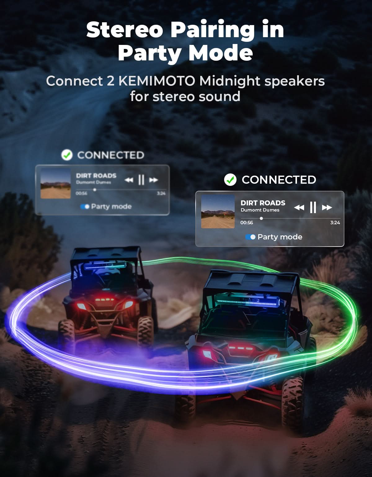 Midnight 60 Gen1.5 Metal UTV Soundbar 26" – Bluetooth & RGB Lights, Waterproof 2026 for Golf Cart/ATV/Polaris – fits...