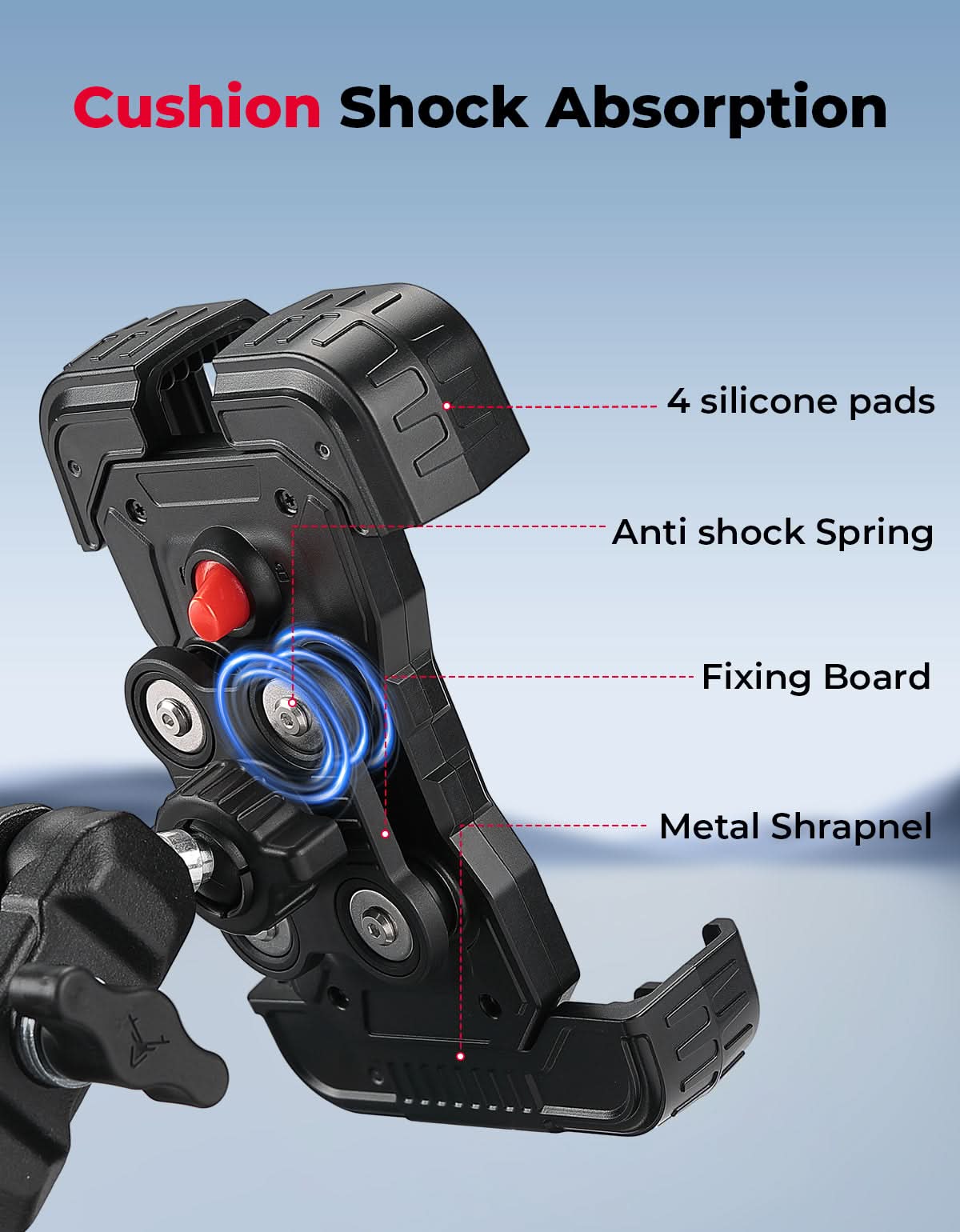 Phone Mount Holder for Polaris Ranger 1000/XP/Crew XP, Fits 4.7" - 7.0" Phones