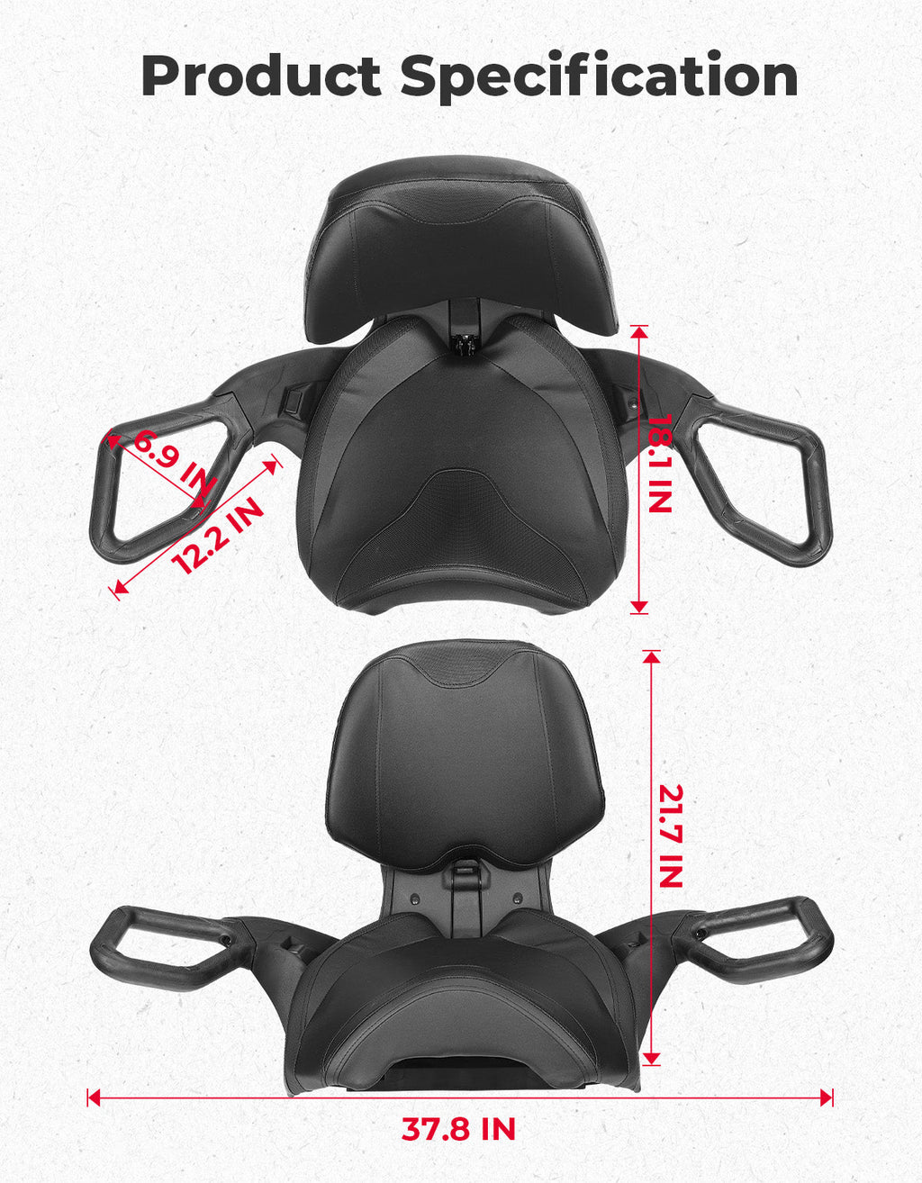 Can-Am Outlander MAX Passenger Rear Seat with Armrest (2012–2024)