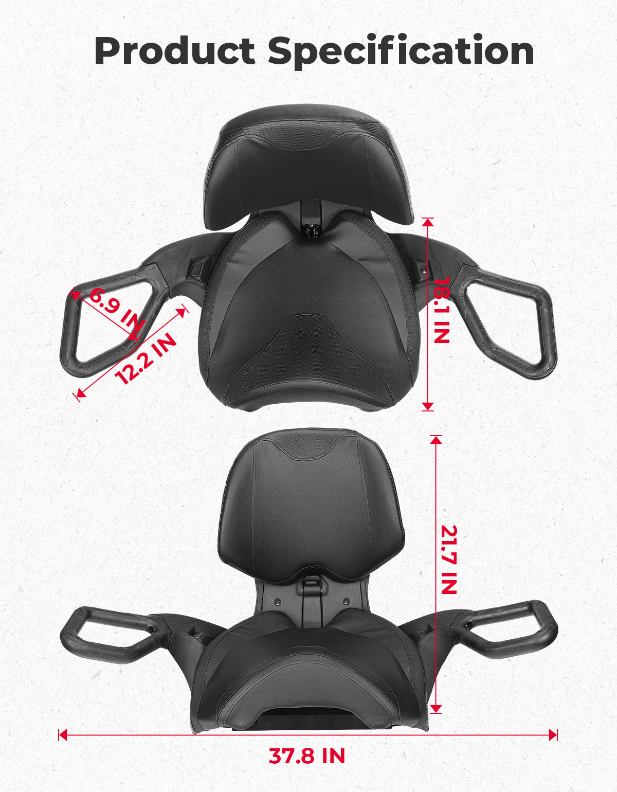 Can-Am Outlander MAX Passenger Rear Seat with Armrest (2012–2024)