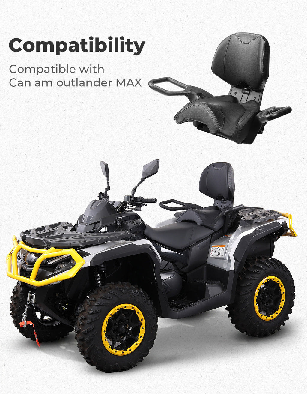 Can-Am Outlander MAX Passenger Rear Seat with Armrest (2012–2024)