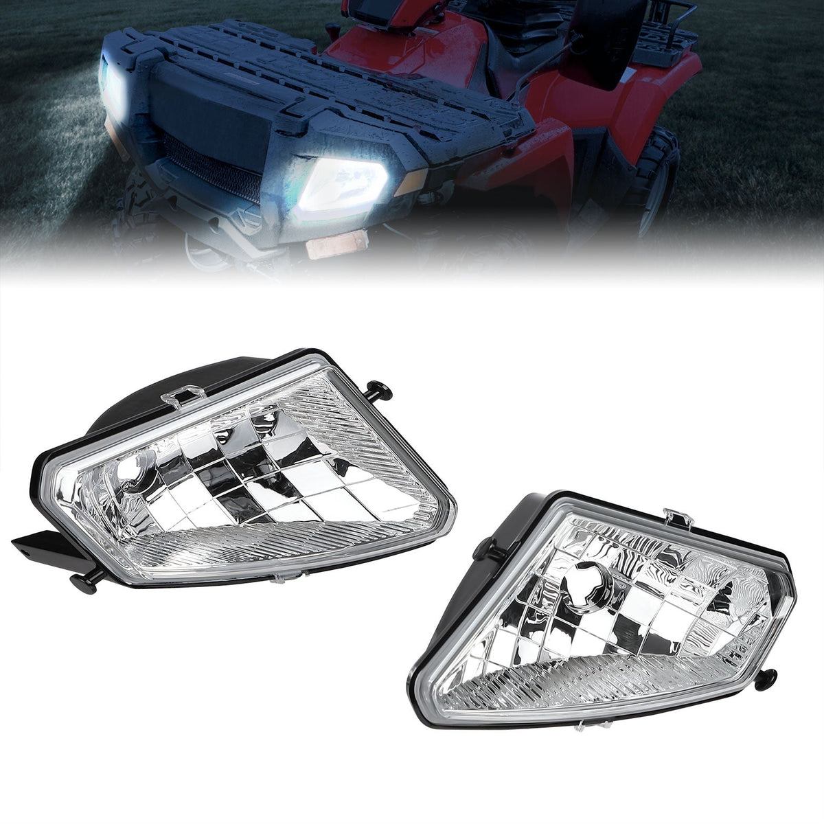 Left Right Headlights Assembly for Polaris Sportsman – fits Polaris Sportsman