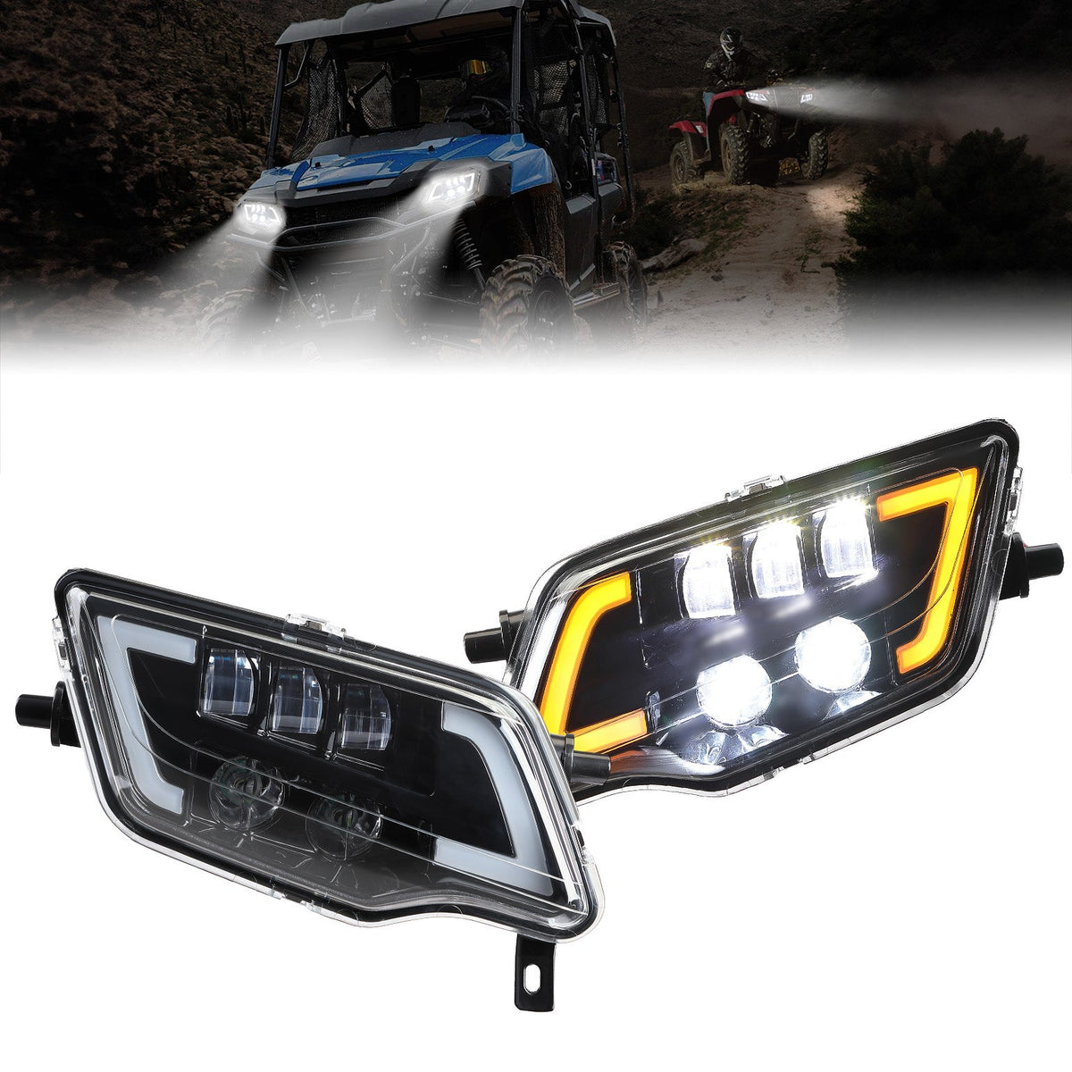 LED Headlight with Turn Signal for Pioneer 1000 700/ Talon 1000 – fits Honda Pioneer