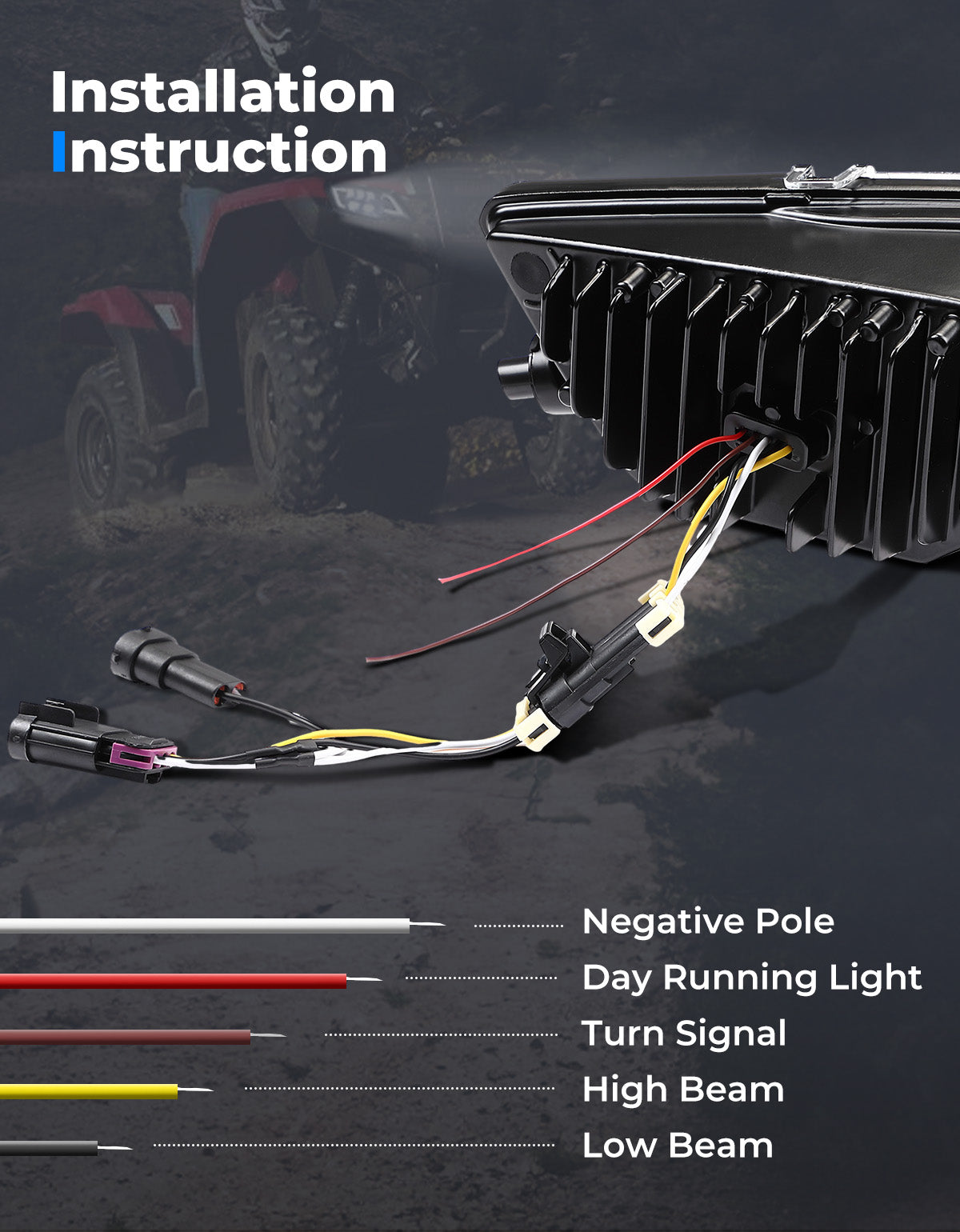 LED Headlight with Turn Signal for Pioneer 1000 700/ Talon 1000 – fits Honda Talon (view 6)
