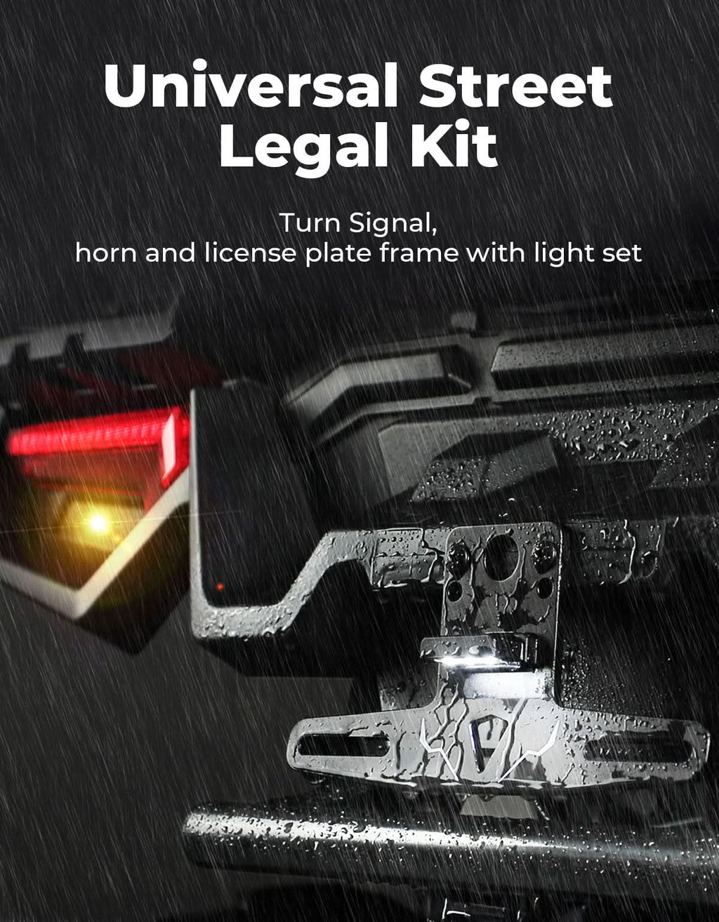 UTV Turn Signal Kit with 110D Horn and License Plate Holder with Light for Polaris, Can-Am, Teryx, CFMOTO