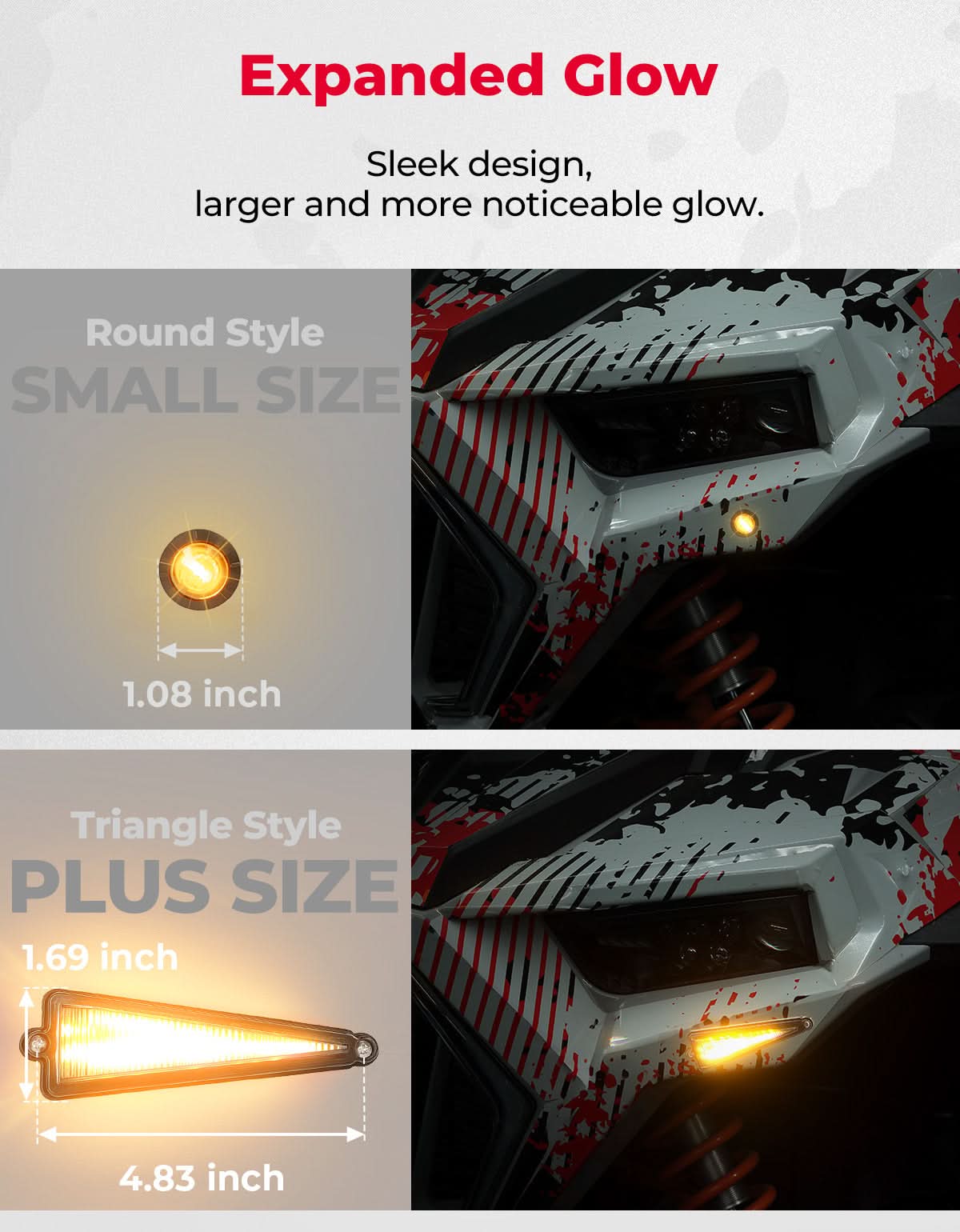 UTV Universal 3-in-1 Triangle Turn Signal Kit with Column Switch & 110dB Horn – fits Can-Am Maverick X3 (view 5)