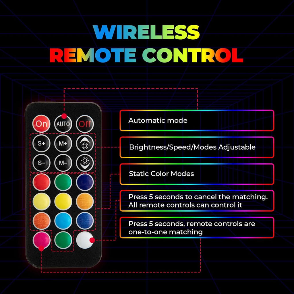 3FT 2PCS Spiral Whip Light Bluetooth Control for Polaris RZR