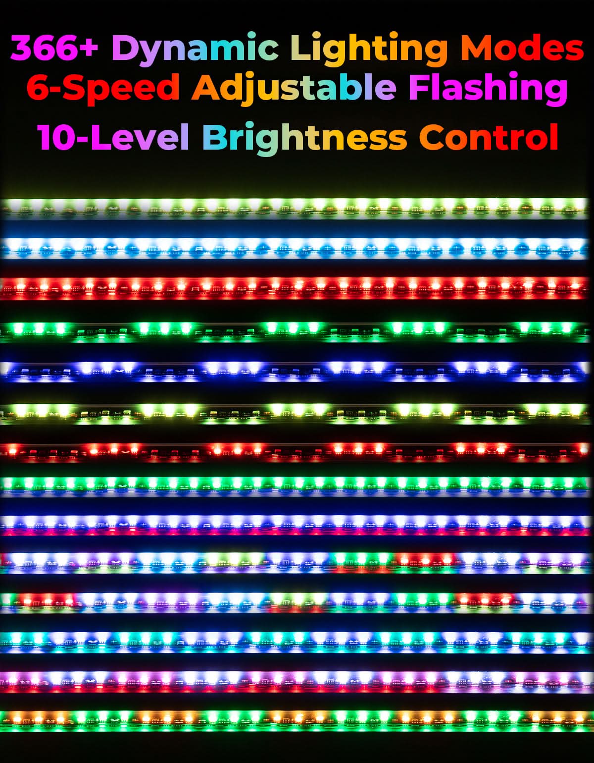 UTV LED Whip Lights 3FT (2PCS) – APP Control, Signal Sync, Spring Base – Fits Maverick X3, Polaris RZR, Talon – fits...