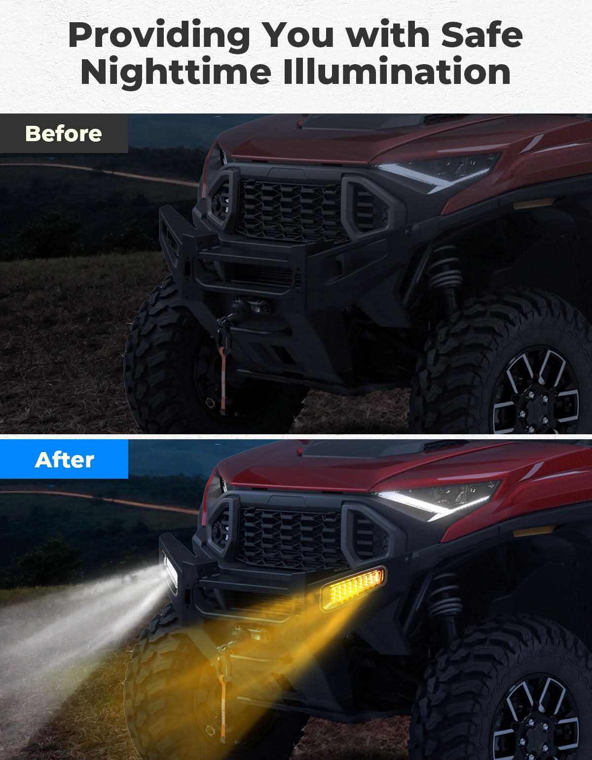 LED Front Bumper Lights for Polaris Ranger XD 1500 / CREW 2024-2025 – fits Polaris Ranger Crew XD 1500 (view 2)