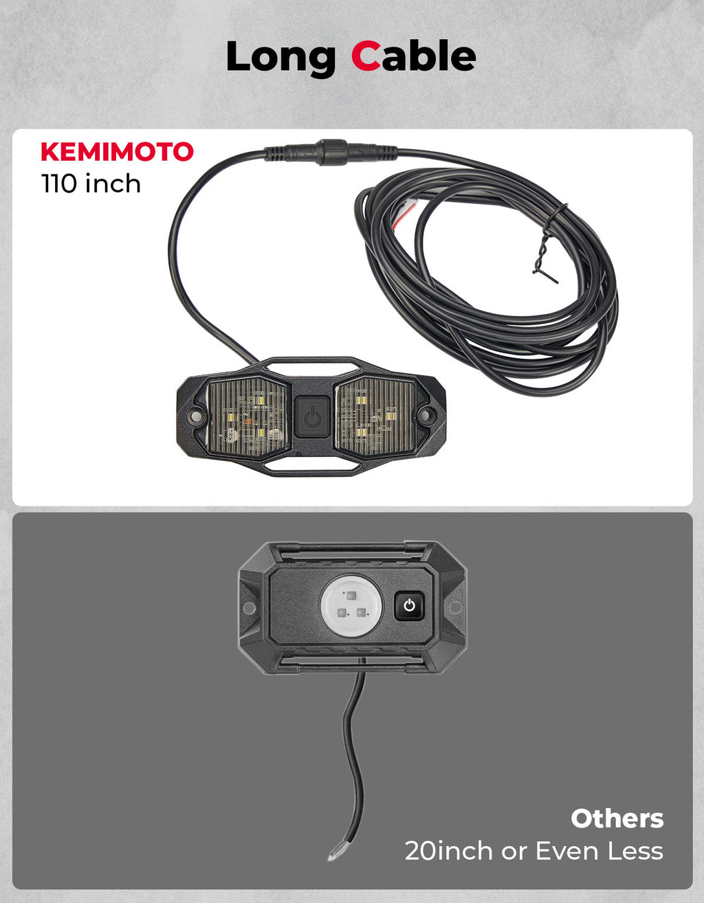 UTV Aluminum Waterproof Dome Light 600mAh Rechargeable for 1.5"-2" Roll Bar