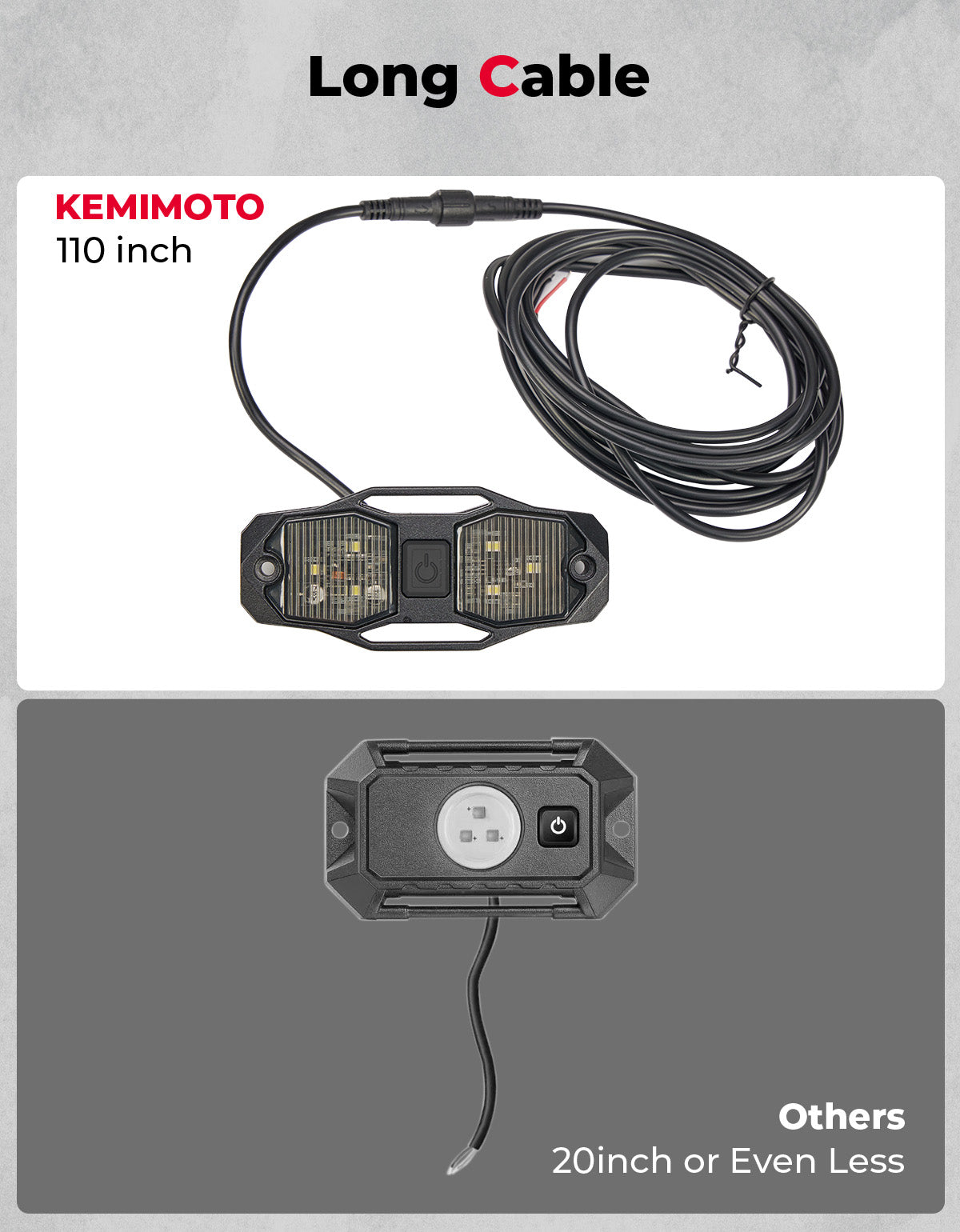 UTV Aluminum Waterproof Dome Light 600mAh Rechargeable for 1.5"-2" Roll Bar