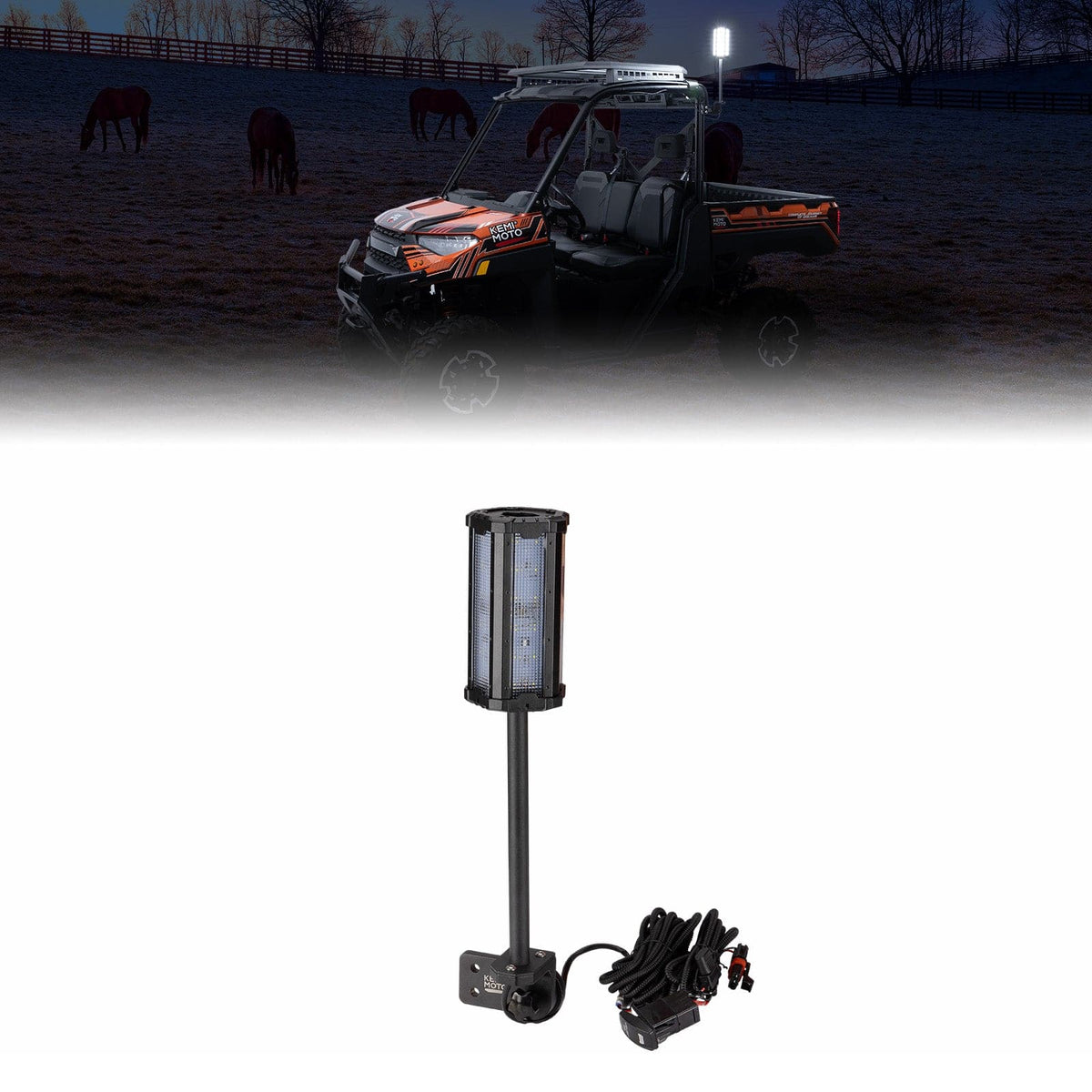 Upgraded Work Beacon Light for Polaris PRO XD/Ranger1000/XP 1000 2018-2025 – fits Polaris Ranger XP 1000