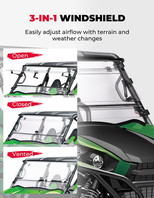 3-in-1 Flip Windshield For Kawasaki Teryx – fits Kawasaki Teryx S