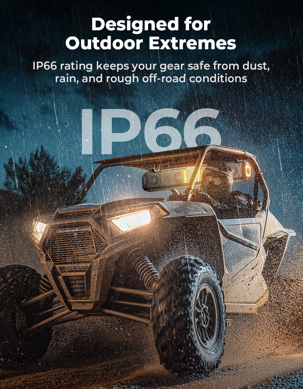 KEMIMOTO Midnight 80 Gen1.5 Metal 32-inch 6-Speaker RGB UTV Sound Bar – fits Polaris RZR (view 7)