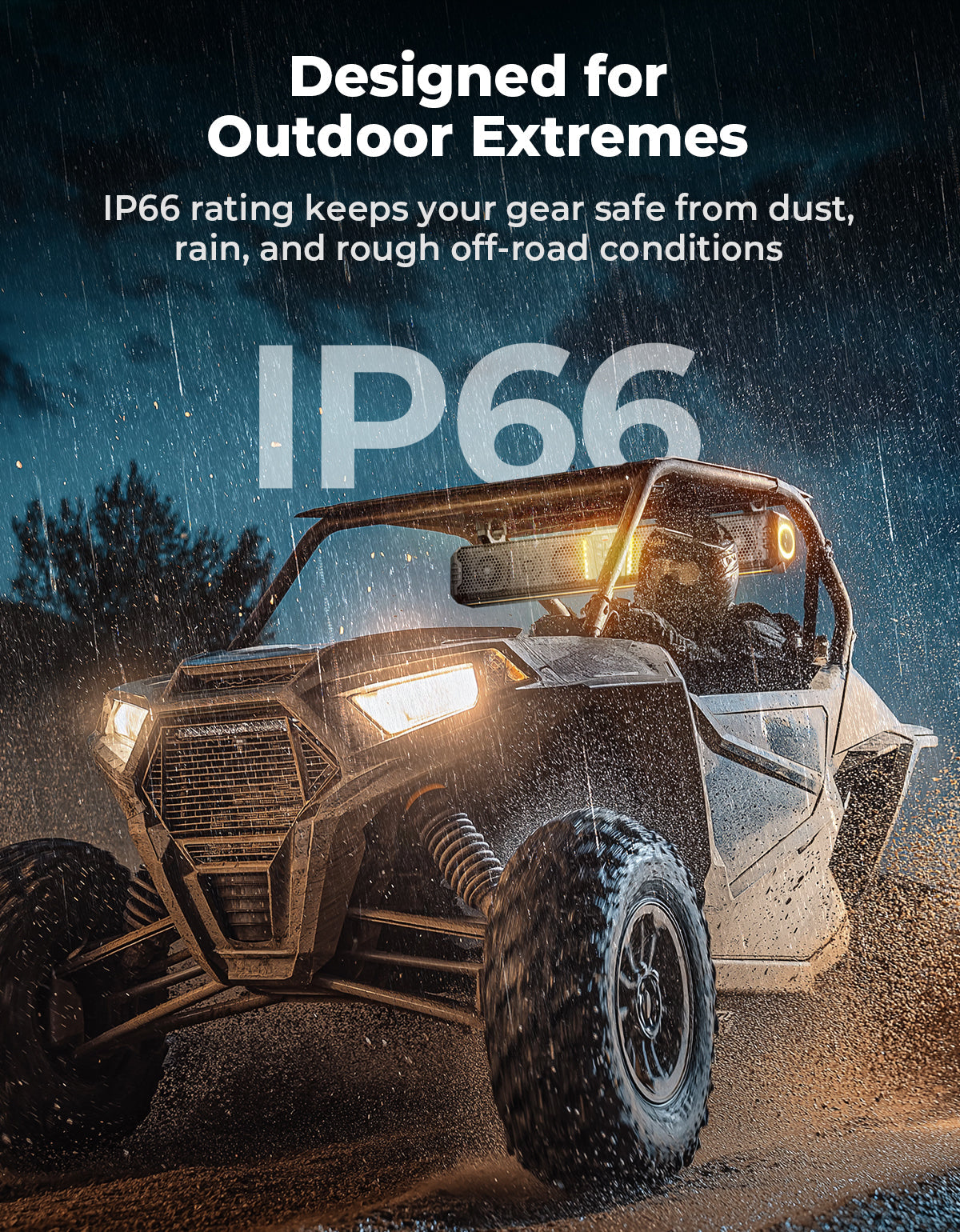 KEMIMOTO Midnight 80 Gen1.5 Metal 32-inch 6-Speaker RGB UTV Sound Bar – fits Polaris RZR (view 7)