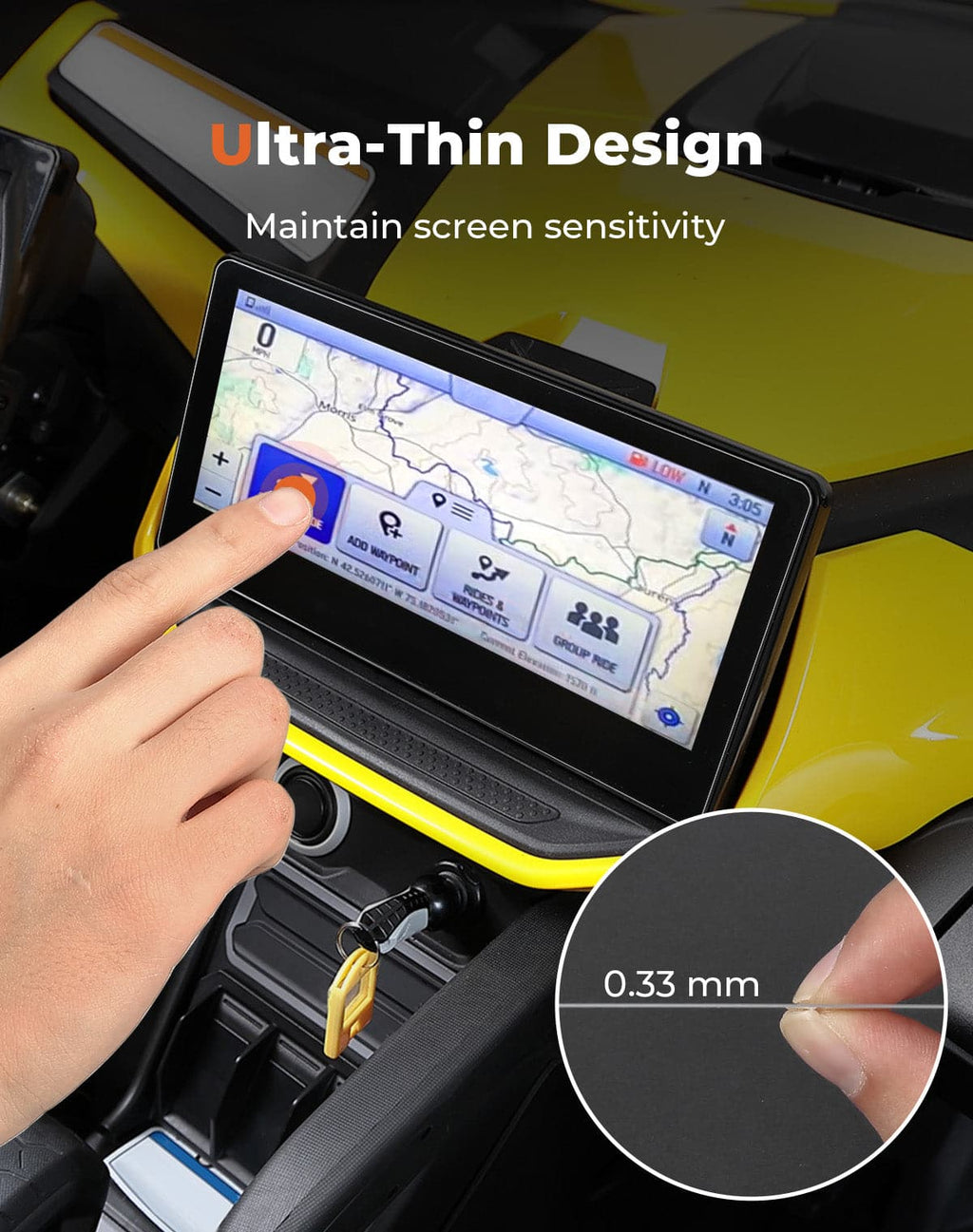 Screen Protector 10.5" × 4.9“ for Can-Am Maverick R | Ski-Doo – fits Can-Am Maverick R 2-Seat (view 5)