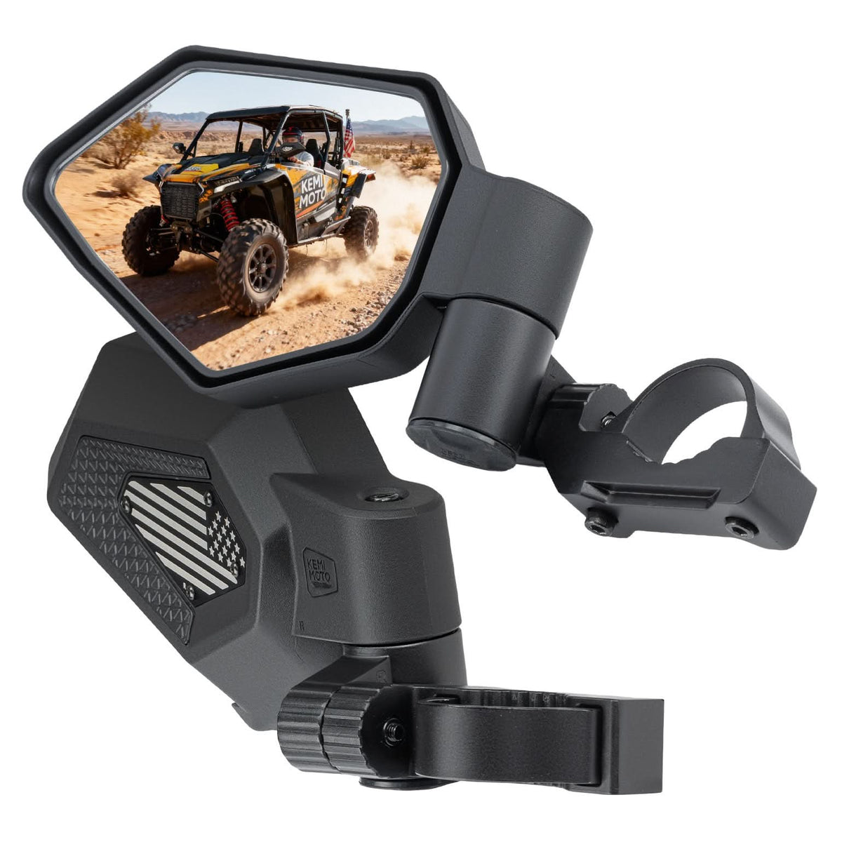 UTV Side Mirrors, Auto-Fold for RZR, Can-Am, Talon, Mule – US Flag Pattern – fits Honda Talon