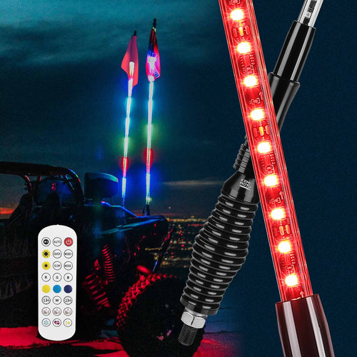 2PCS 5FT UTV Whip Lights with Spring Bases – fits Can-Am Defender