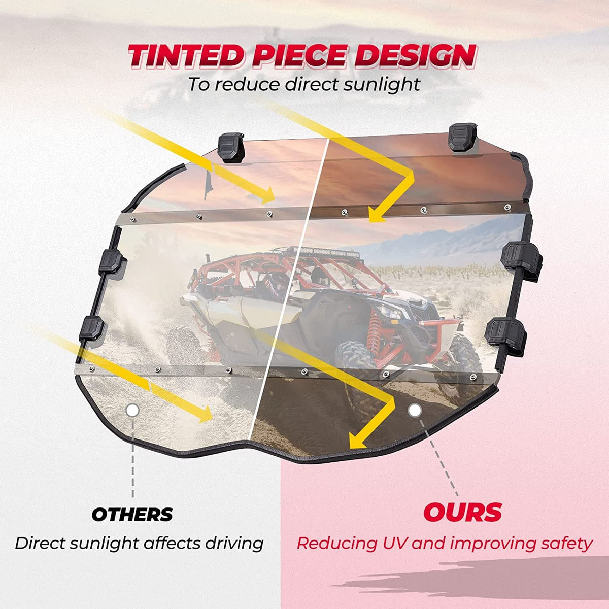 Tinted Full Windshield for Can Am Maverick X3/ MAX – fits Can-Am Maverick X3 MAX (view 4)