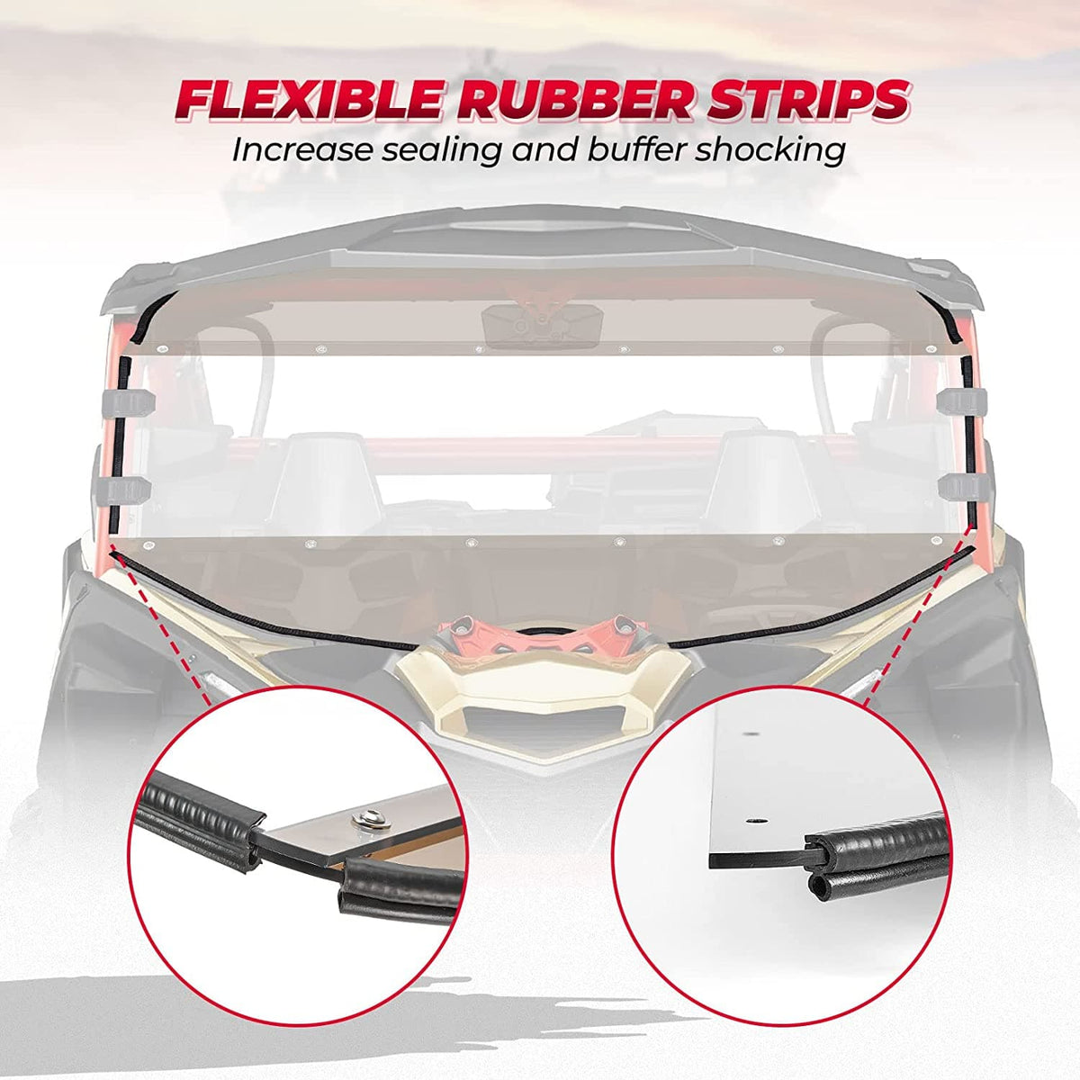 Tinted Full Windshield for Can Am Maverick X3/ MAX – fits Can-Am Maverick X3 2-Seat (view 5)