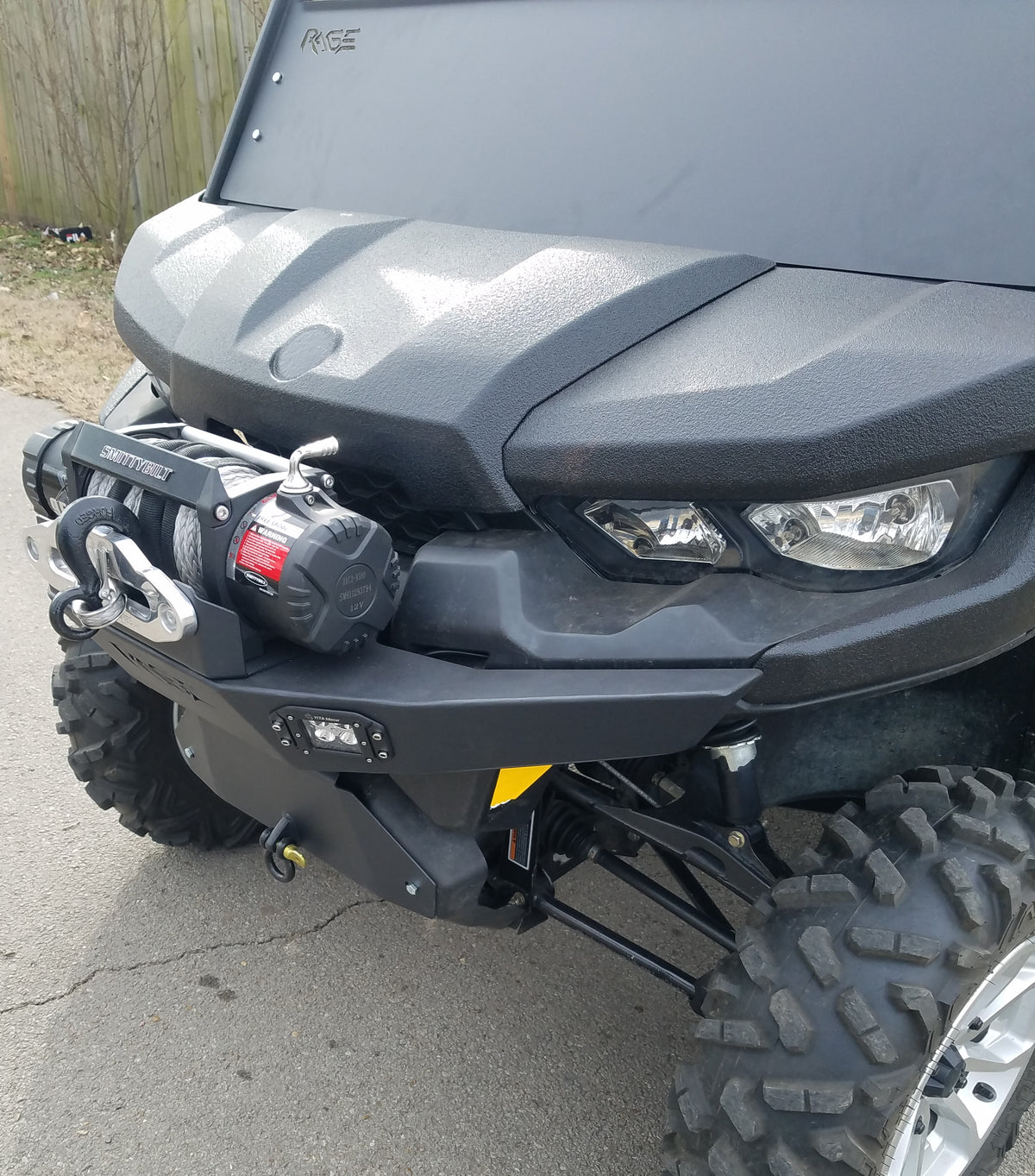 Rage Fab bumper for Can-Am Defender, side view