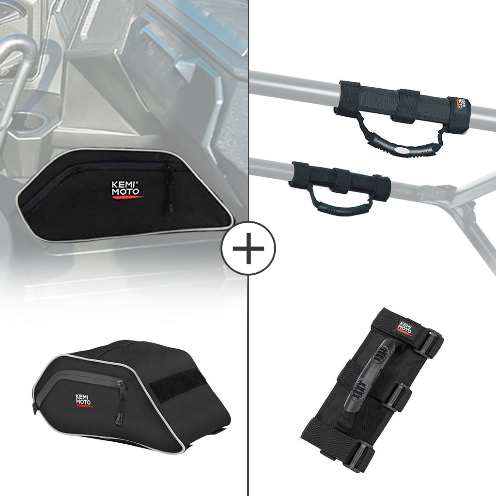 Center Seats Storage Bag & Grab Handles for Polaris General – fits Polaris General 1000