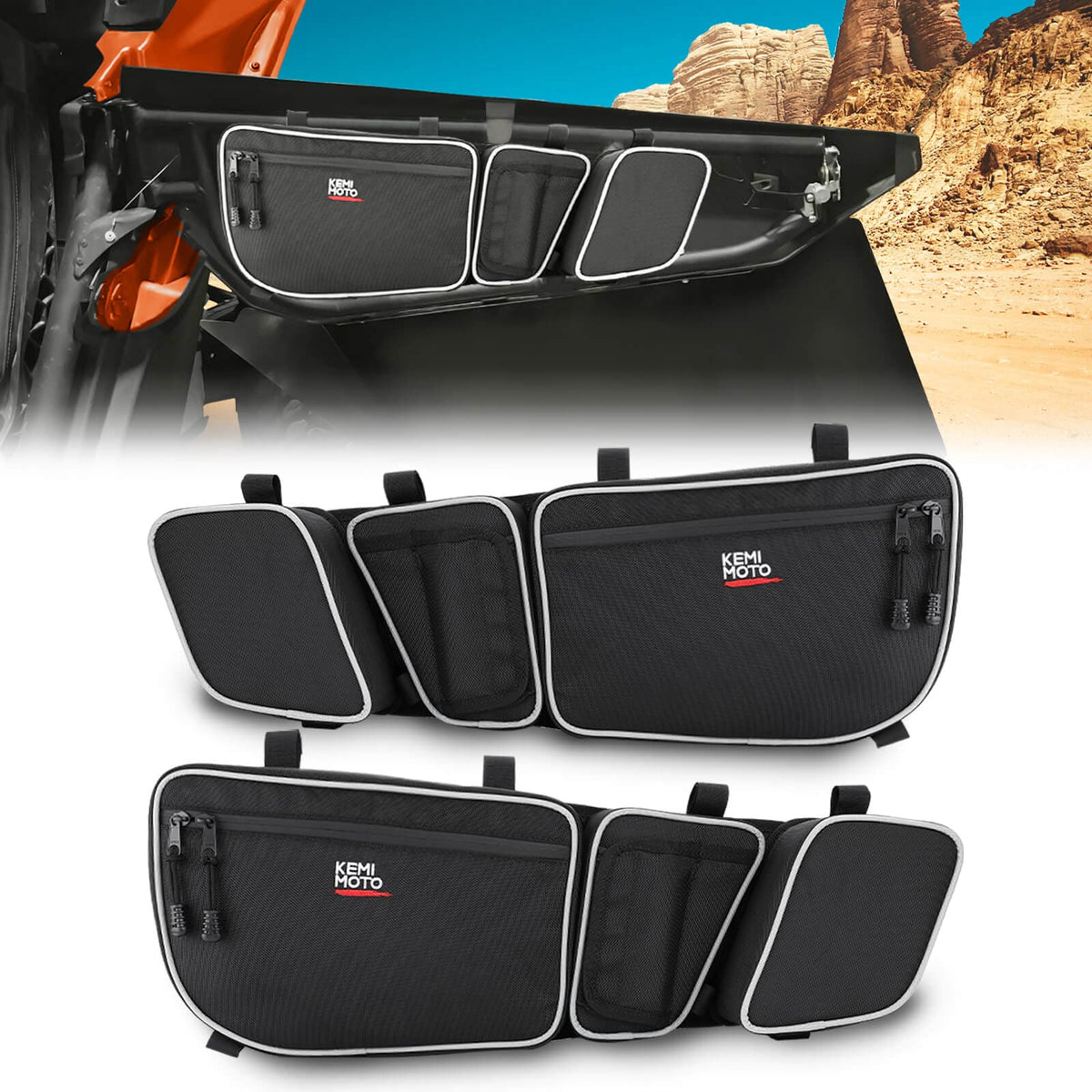 Front Door Storage Bags & Spare Tire Mount for Can-Am Maverick X3/MAX