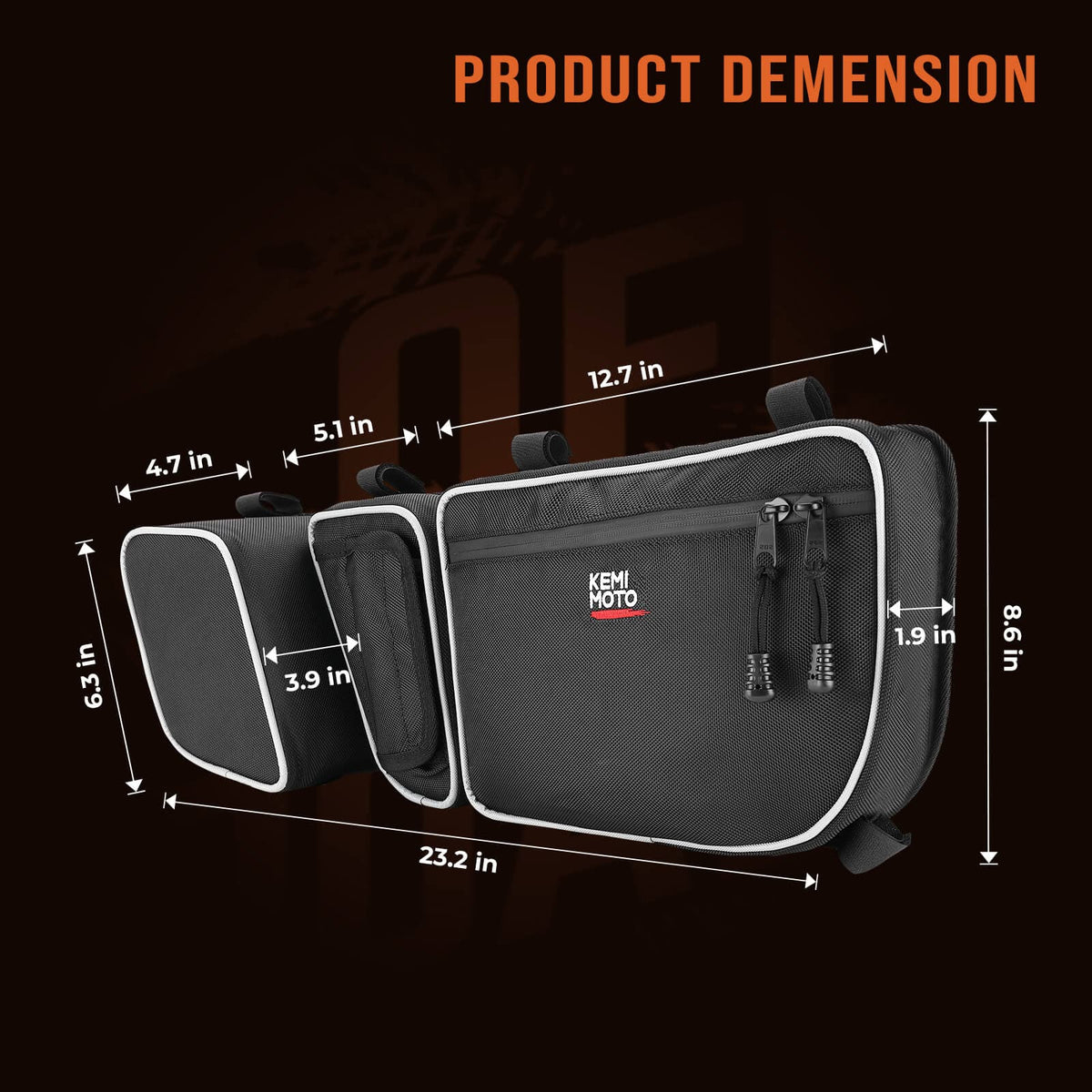 Front & Center & Rear Storage Bags for Can-Am Maverick X3 – fits Can-Am Maverick X3 2-Seat (view 5)