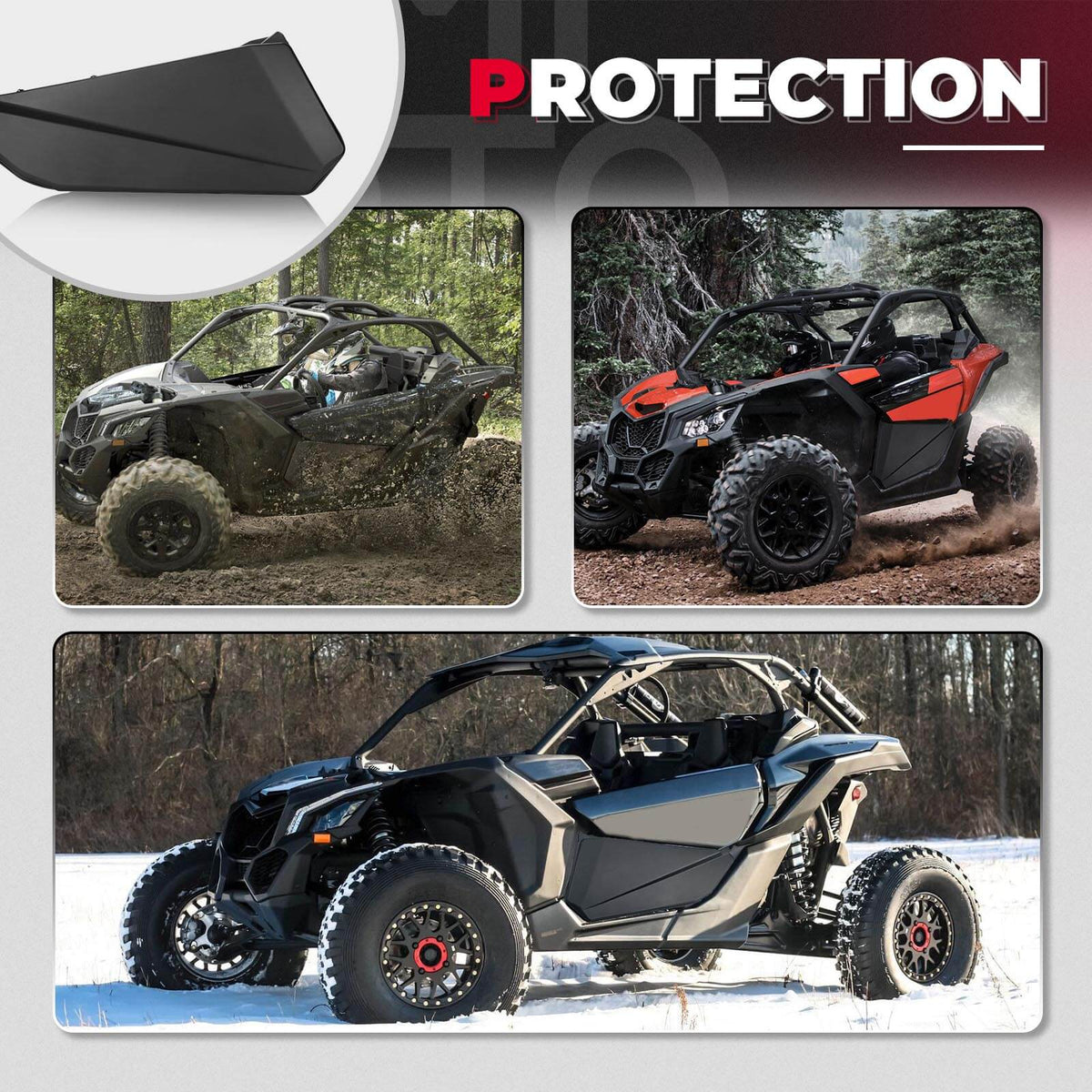 Front Lower Door Inserts & Mud Fender Flares for Can-Am Maverick X3