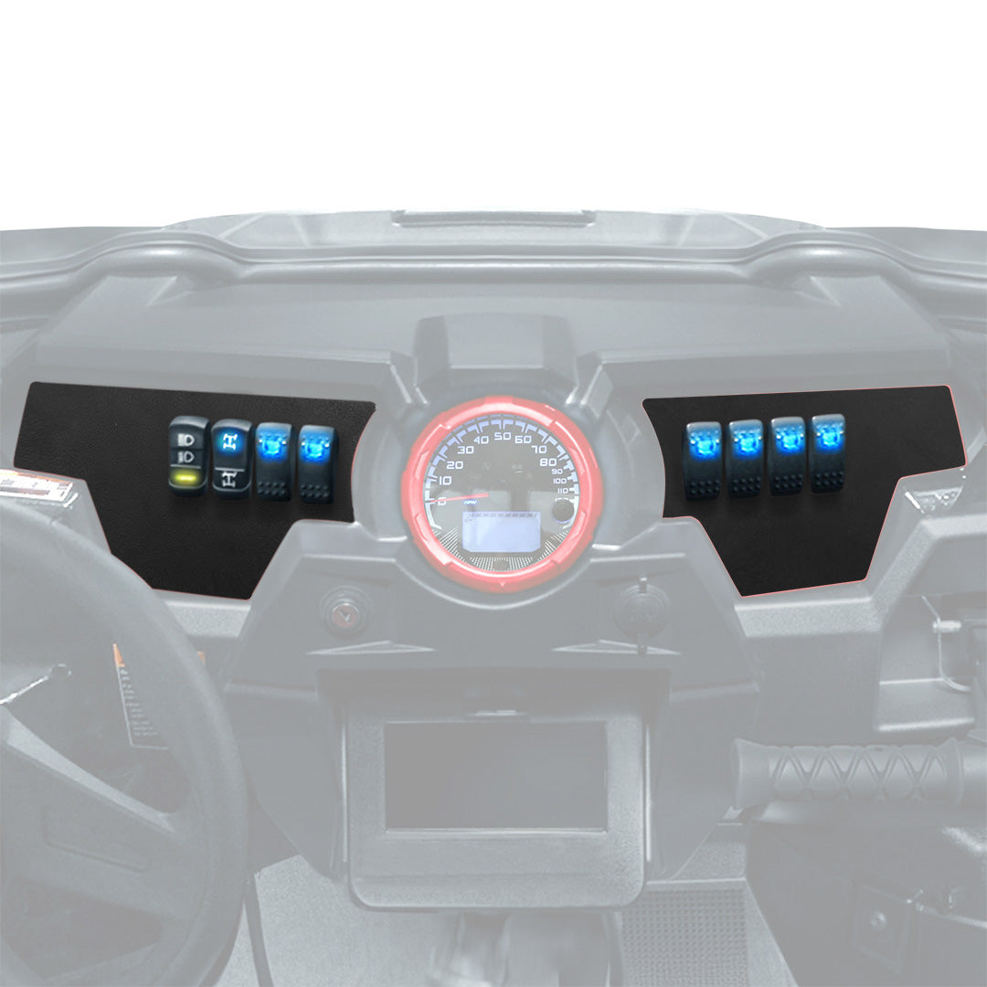 2 Set 8 Switch Aluminum Dash Panel for Polaris RZR XP 1000