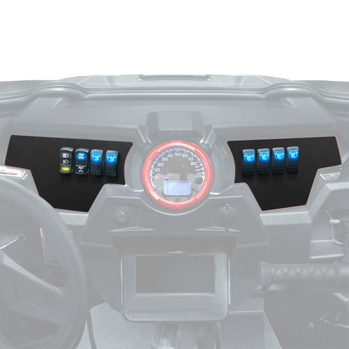 2 Set 8 Switch Aluminum Dash Panel for Polaris RZR XP 1000