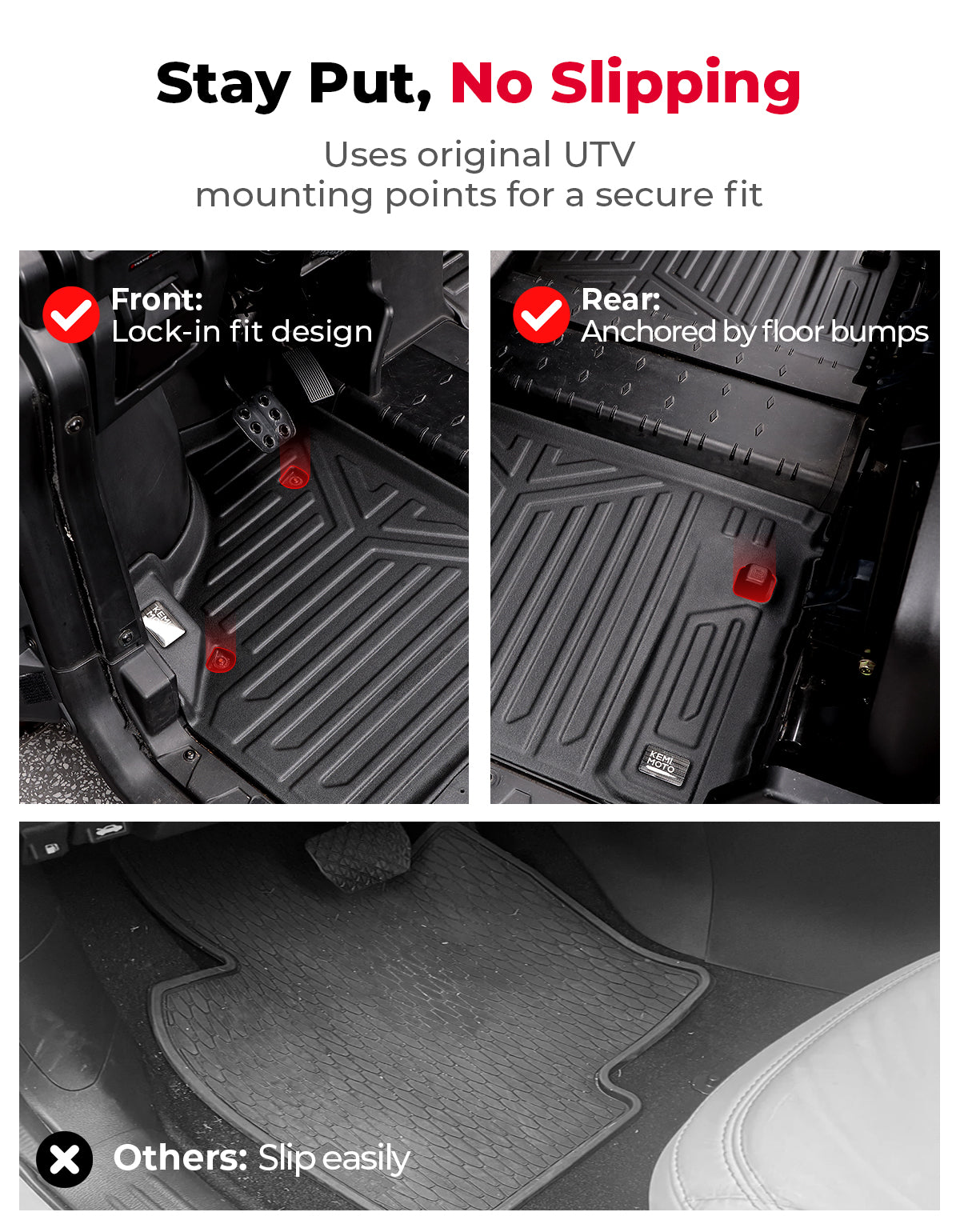 4PCS TPE Floor Mats Anti-Slip for Can-Am Defender Max HD7|8|9|10 – fits Can-Am Defender MAX HD8