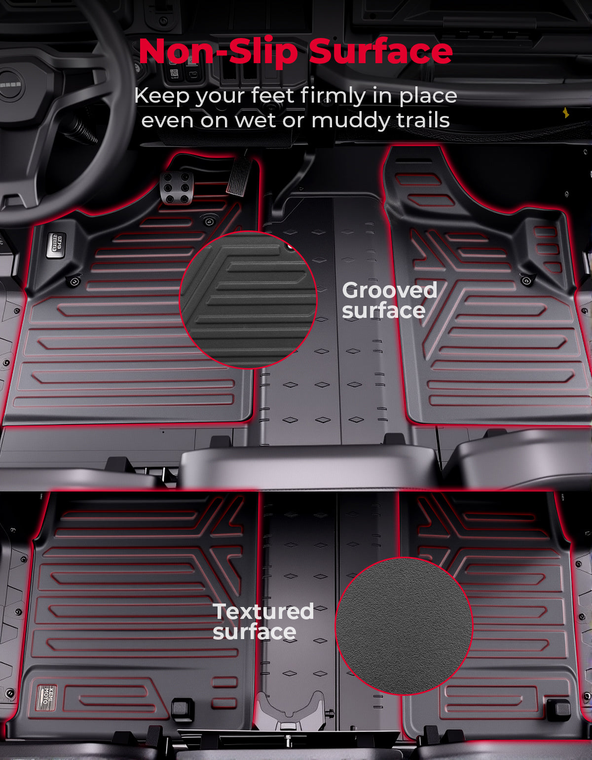 4PCS TPE Floor Mats Anti-Slip for Can-Am Defender Max HD7|8|9|10 – fits Can-Am Defender MAX HD10 (view 6)