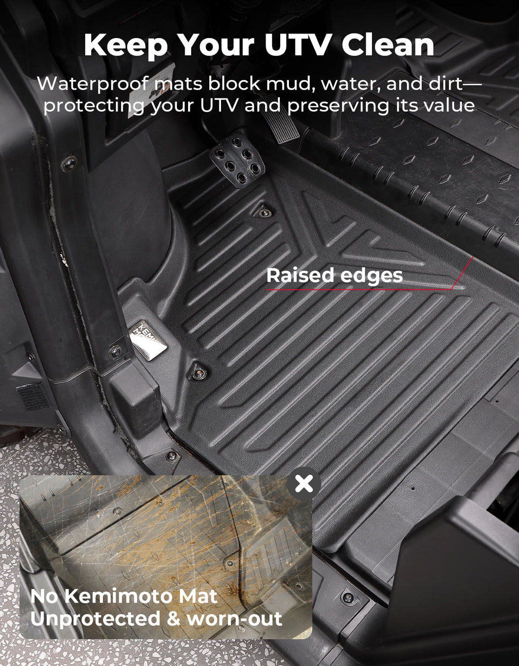 4PCS TPE Floor Mats Anti-Slip for Can-Am Defender Max HD7|8|9|10 – fits Can-Am Defender MAX HD8 (view 7)