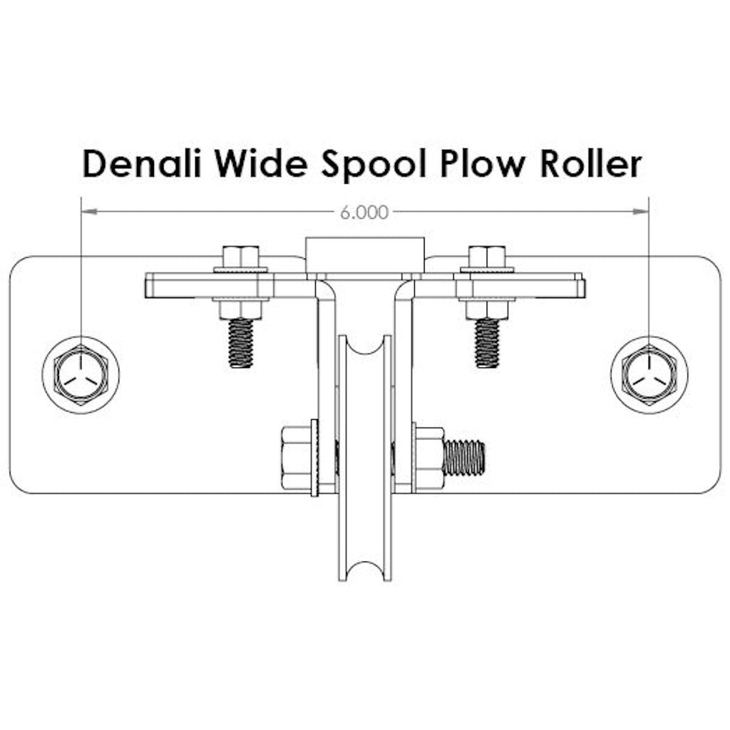 DENALI Replacement Snow Plow Roller - Wide Spool 4-bolt