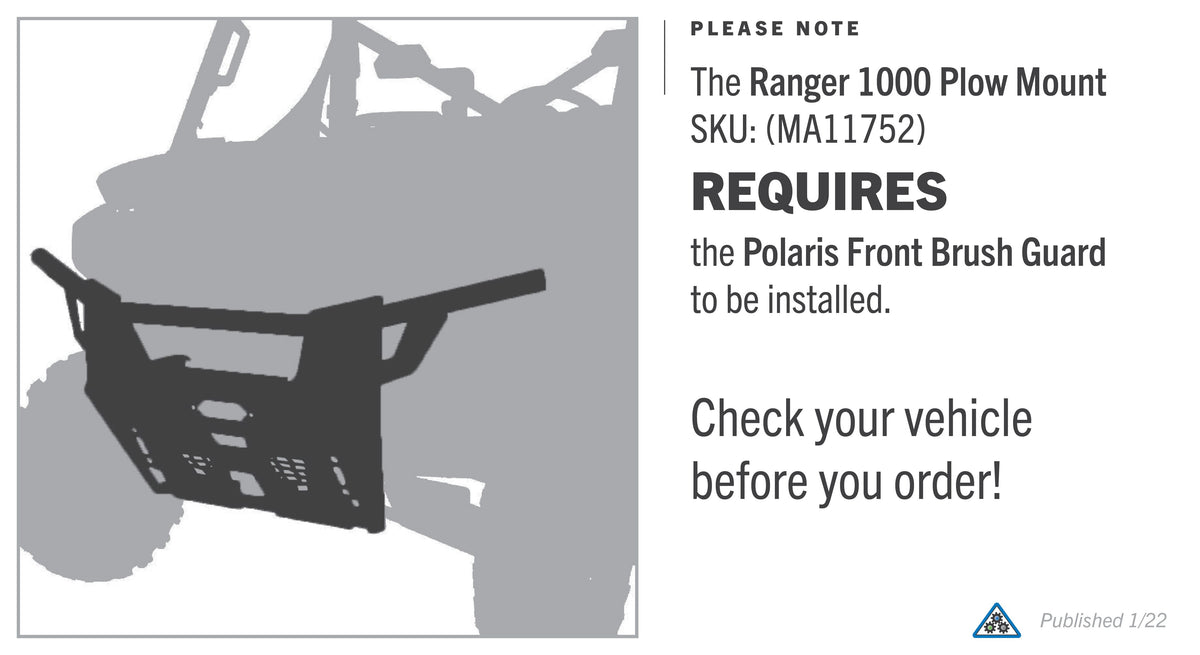 Denali Plows® Mount Plate for 2020-2026 Polaris Ranger 1000/XP1000
